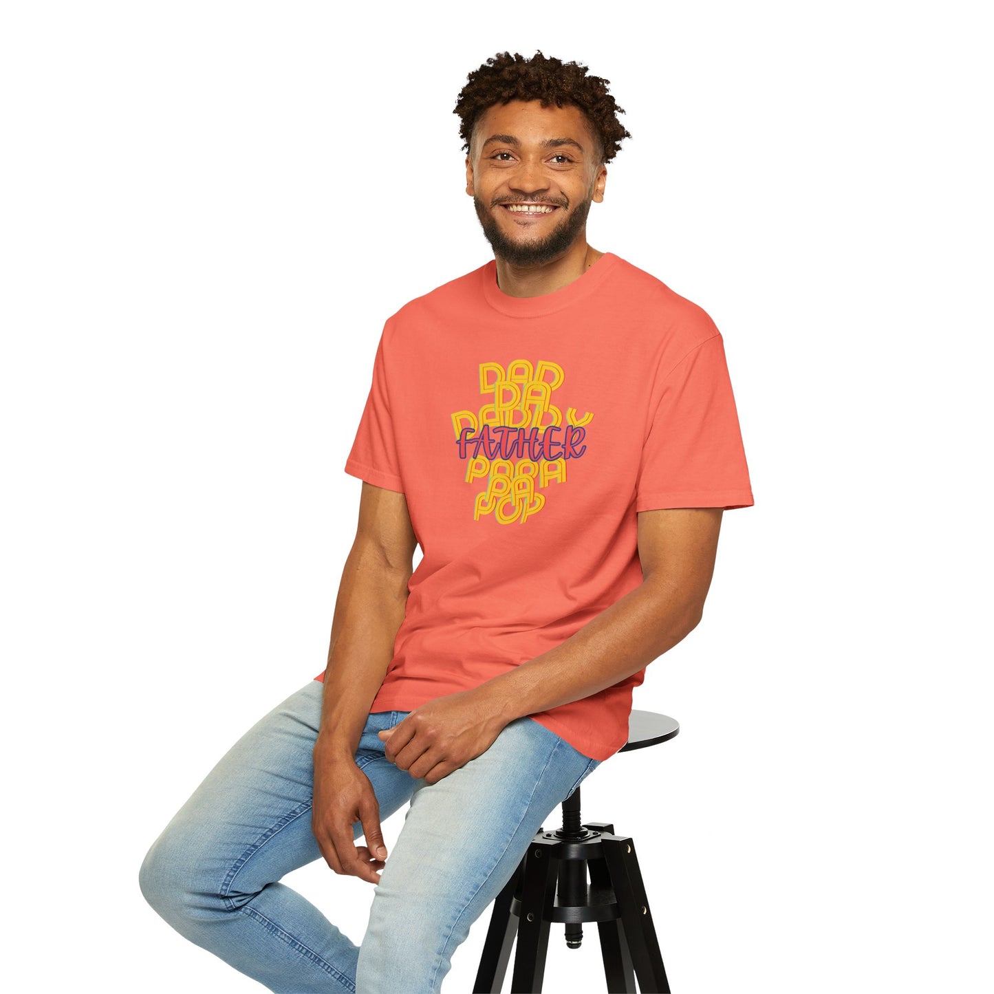 Father Unisex Garment-Dyed T-shirt - Dad Da Daddy Pop Pa Papa - Fathers Day Gifts - Comfy Soft Preshrunk Tee
