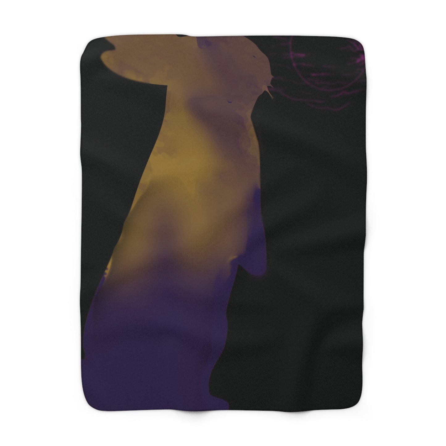 Rabbit Moon Black Sherpa Fleece Blanket, Bunny, Sleep, Calm, Home Decor, Warm, Soft, Cozy, Gender Neutral, Gift, Throw, 50x60 60x80