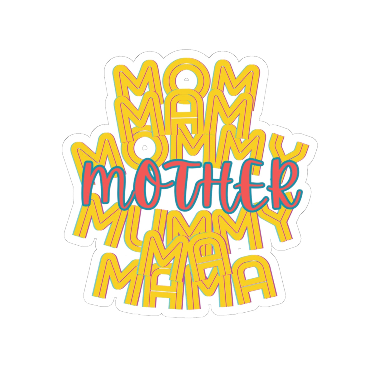 Mother Mom Mama Sticker, Family Love Label Decal, Parenting Scrapbooking Gift, Aunts Grandmothers, Laptop Water Bottle Decoration