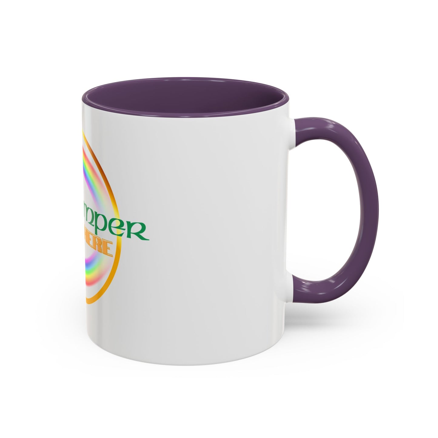 Coffee Mug - Irish Temper Found Here, Rainbow Design, BPA-Free Ceramic, St Patricks Gift