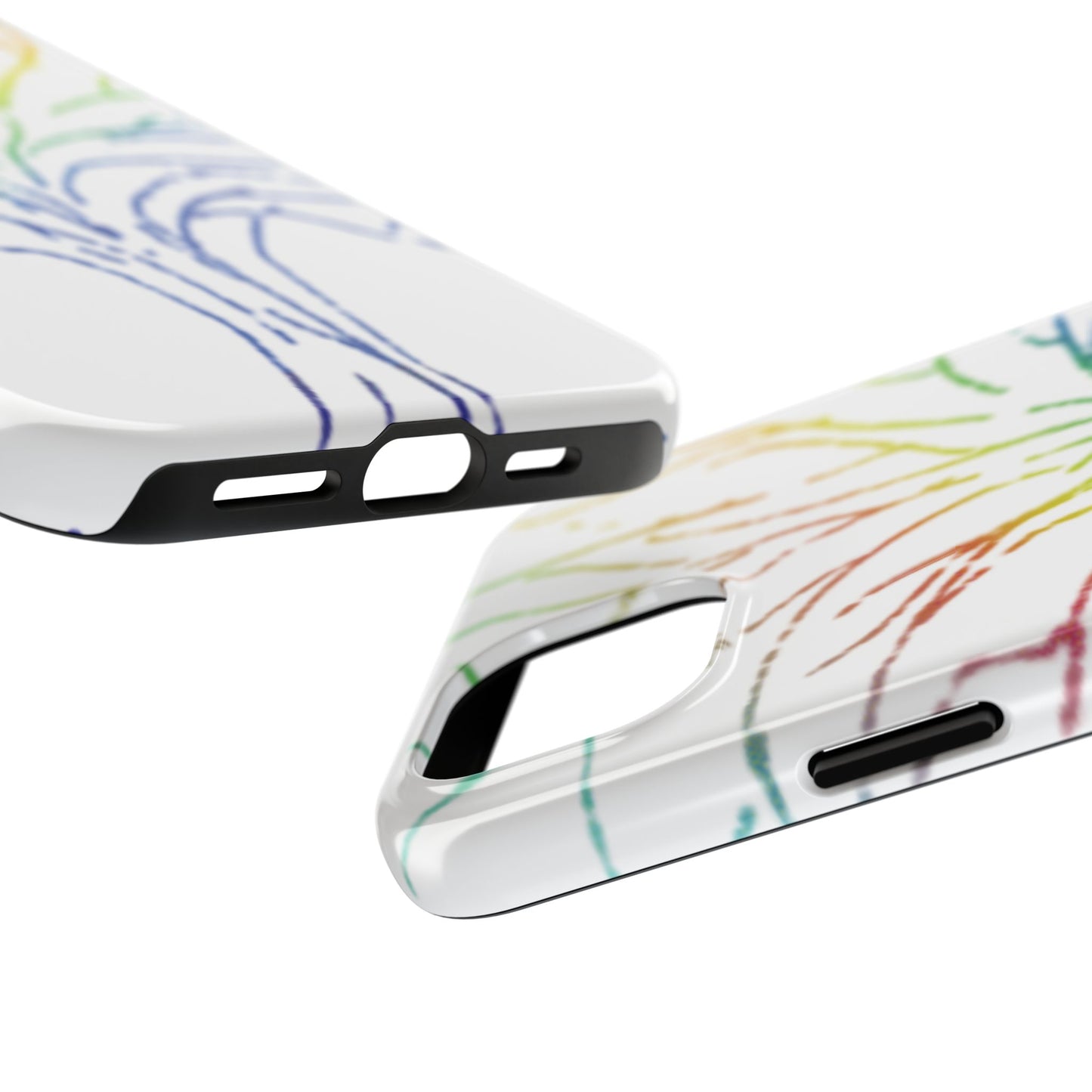 Rainbow Tree Tough Phone Cases - Colorful Nature Love Pride Gender Neutral Gifts for Friends, iPhone Samsung Wireless Charging Cover, LGBTQ+