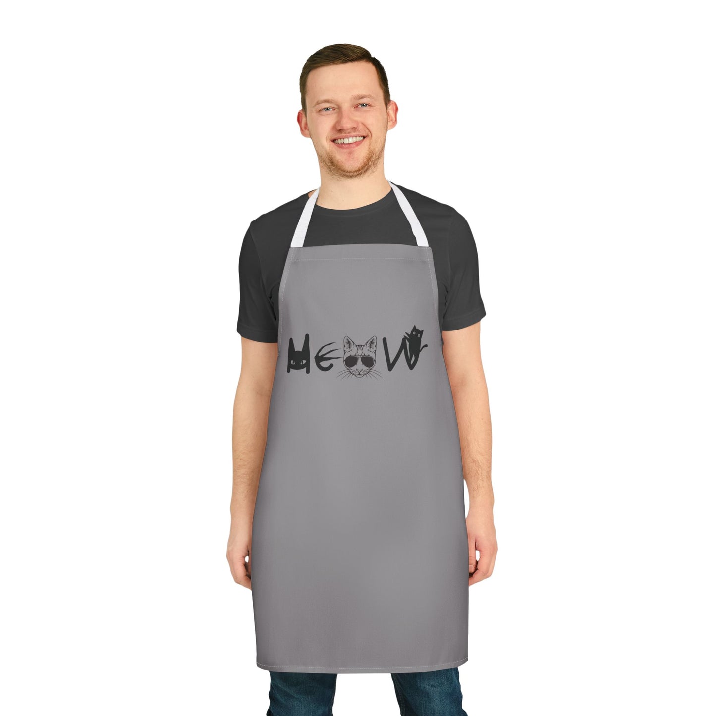 Meow Grey Unisex Chefs Apron