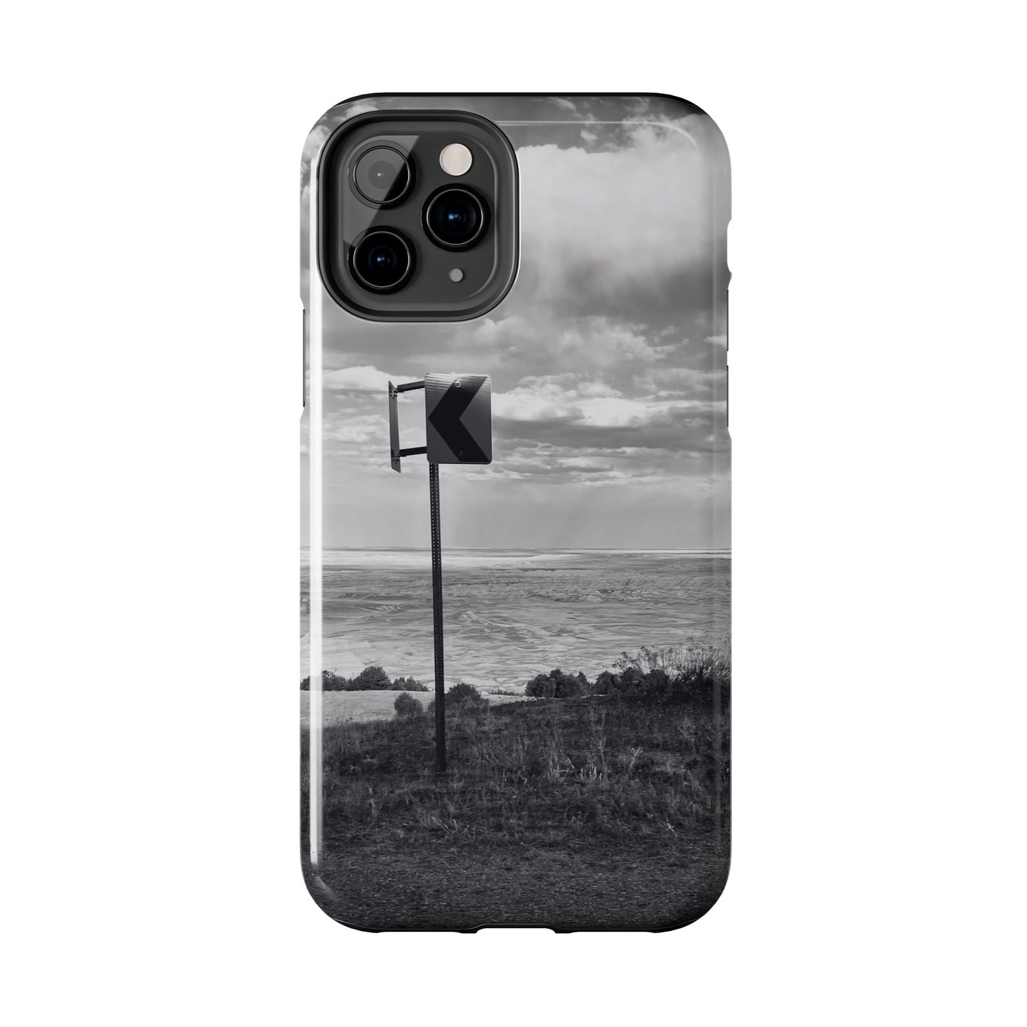 Road Sign Tough Phone Cases, iPhone & Samsung cases, wireless charging, black and white photo, nature, original art, gift birthday Christmas