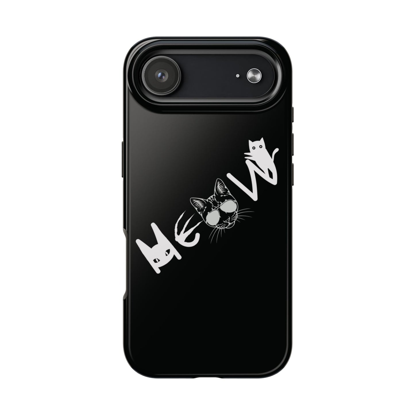 Meow Tough Phone Cases, iPhone & Samsung cases, wireless charging, cats, sassy, kitty, gender neutral, gifts, Halloween, birthday, Christmas