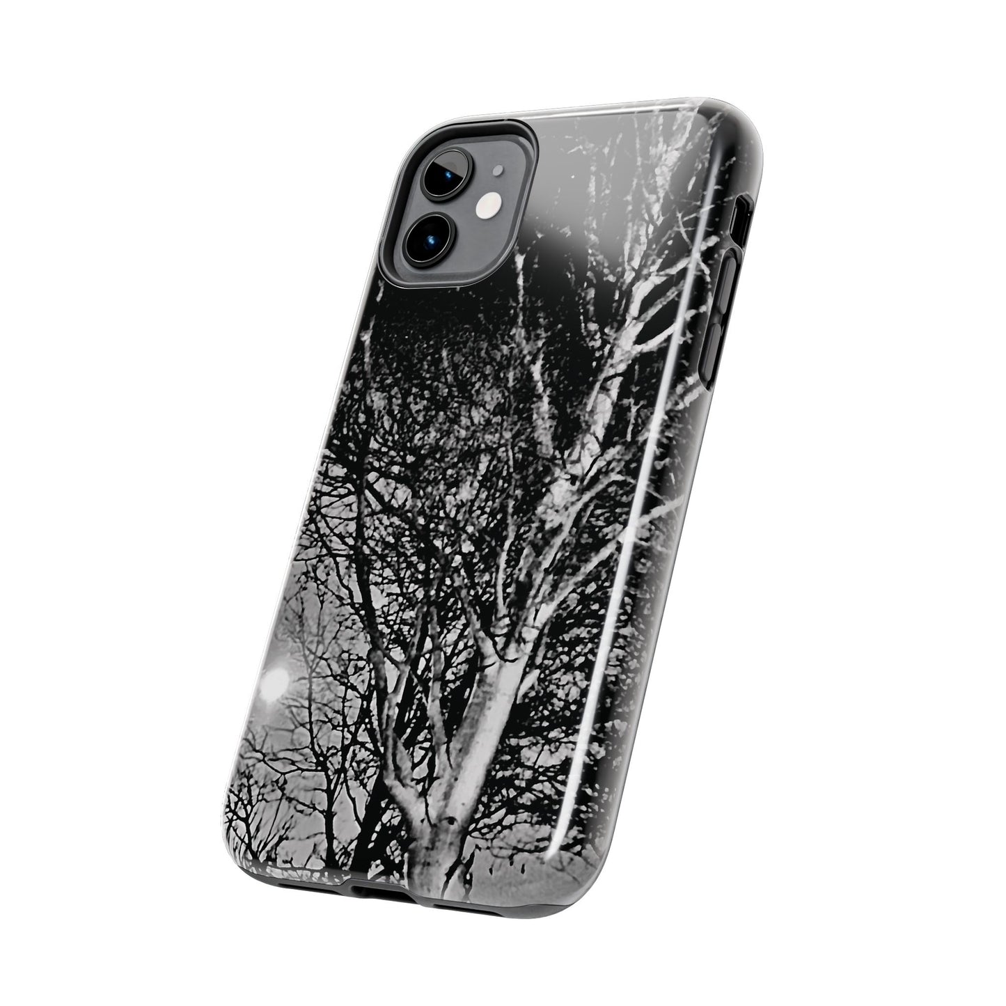 Worm Moon Night Trees Tough Phone Cases, iPhone & Samsung cases, wireless charging, trees, nature, spooky, original photo, gifts, Halloween