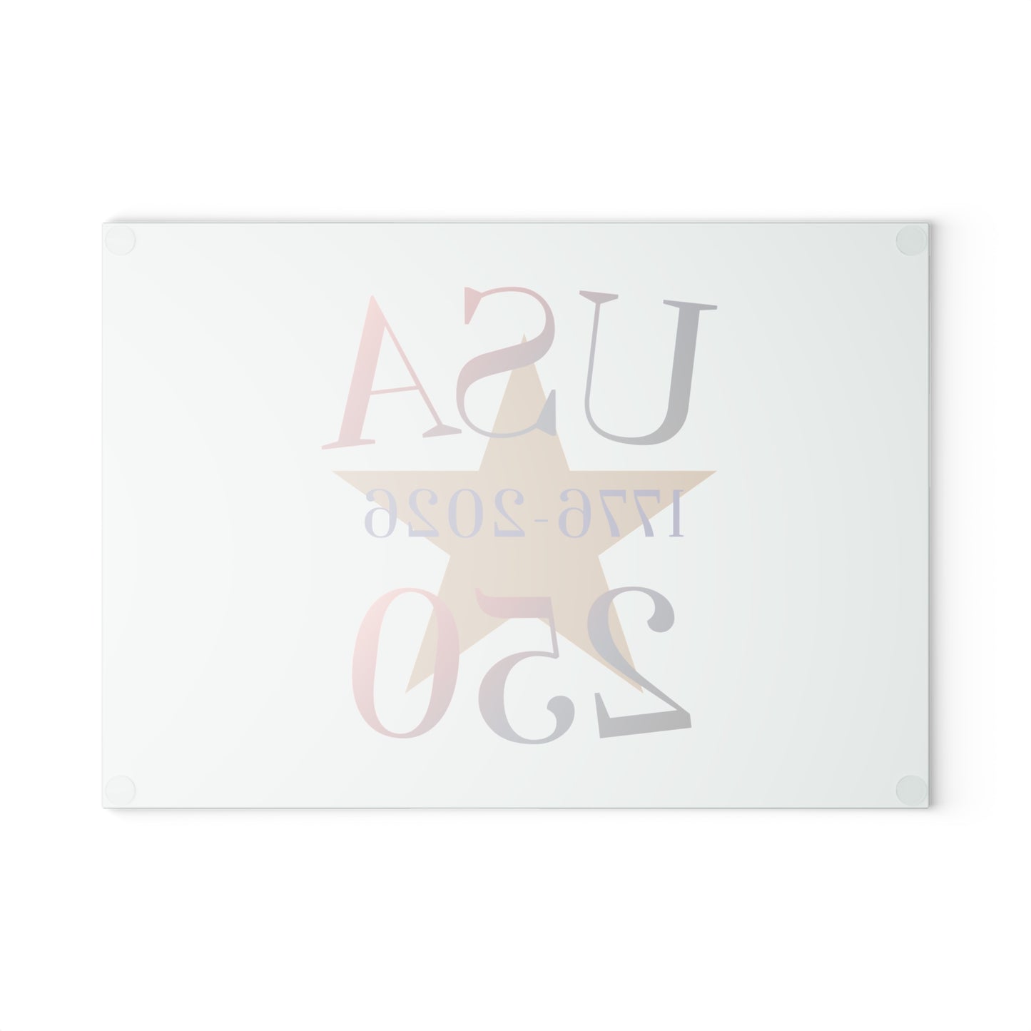 USA 250th Anniversary Glass Cutting Board — 1776–2026 Patriotic Kitchen Decor