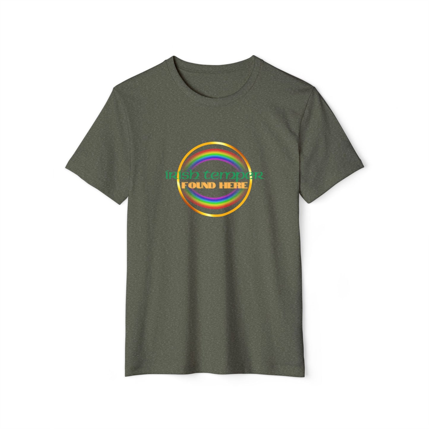Irish Temper Recycled T-Shirt, St. Patrick's Day Tee, Eco-Friendly Unisex Top, Sustainable Clothing, Rainbow Apparel