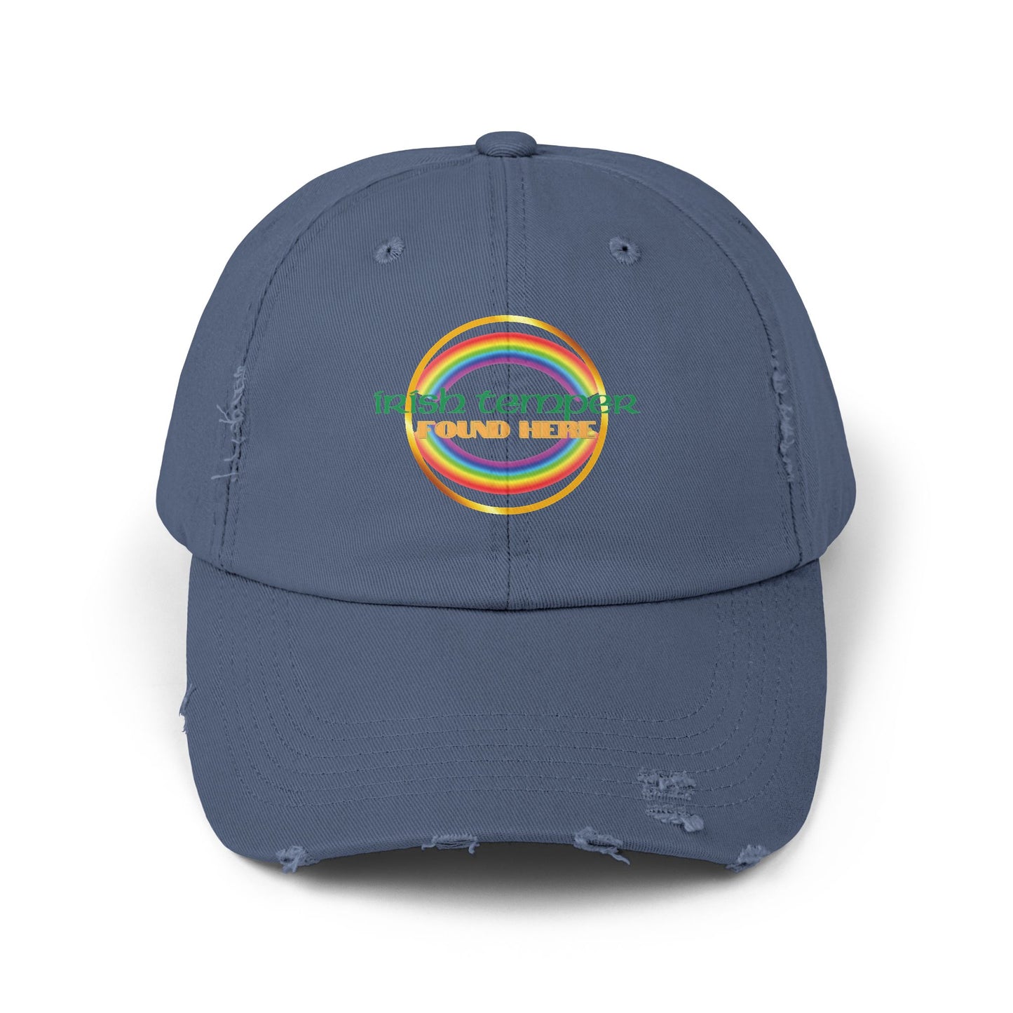 Irish Temper Found Here Funny Unisex Distressed Cap