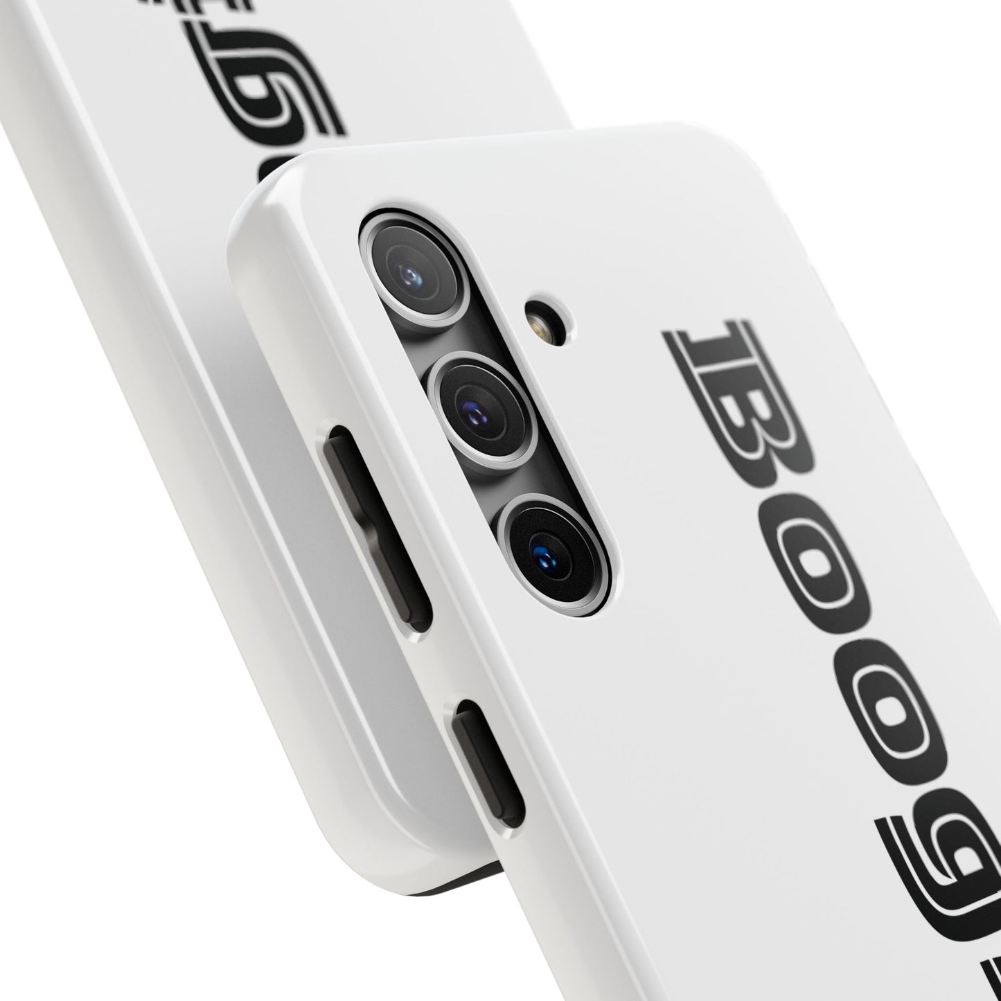 Boogie White Tough Phone Cases, iPhone Samsung cases, wireless charging, gender neutral women men friends kids teens gift birthday Christmas