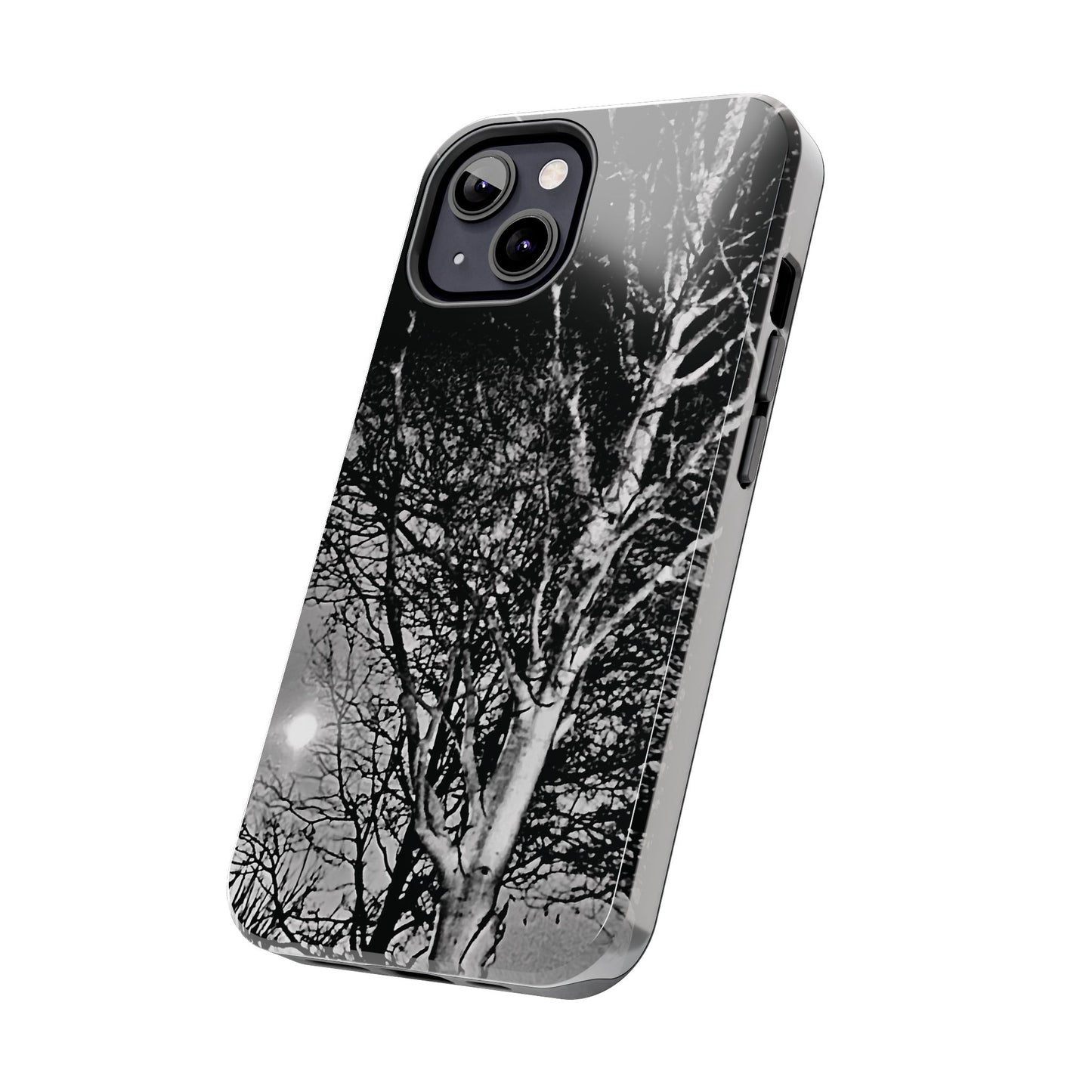 Worm Moon Night Trees Tough Phone Cases, iPhone & Samsung cases, wireless charging, trees, nature, spooky, original photo, gifts, Halloween