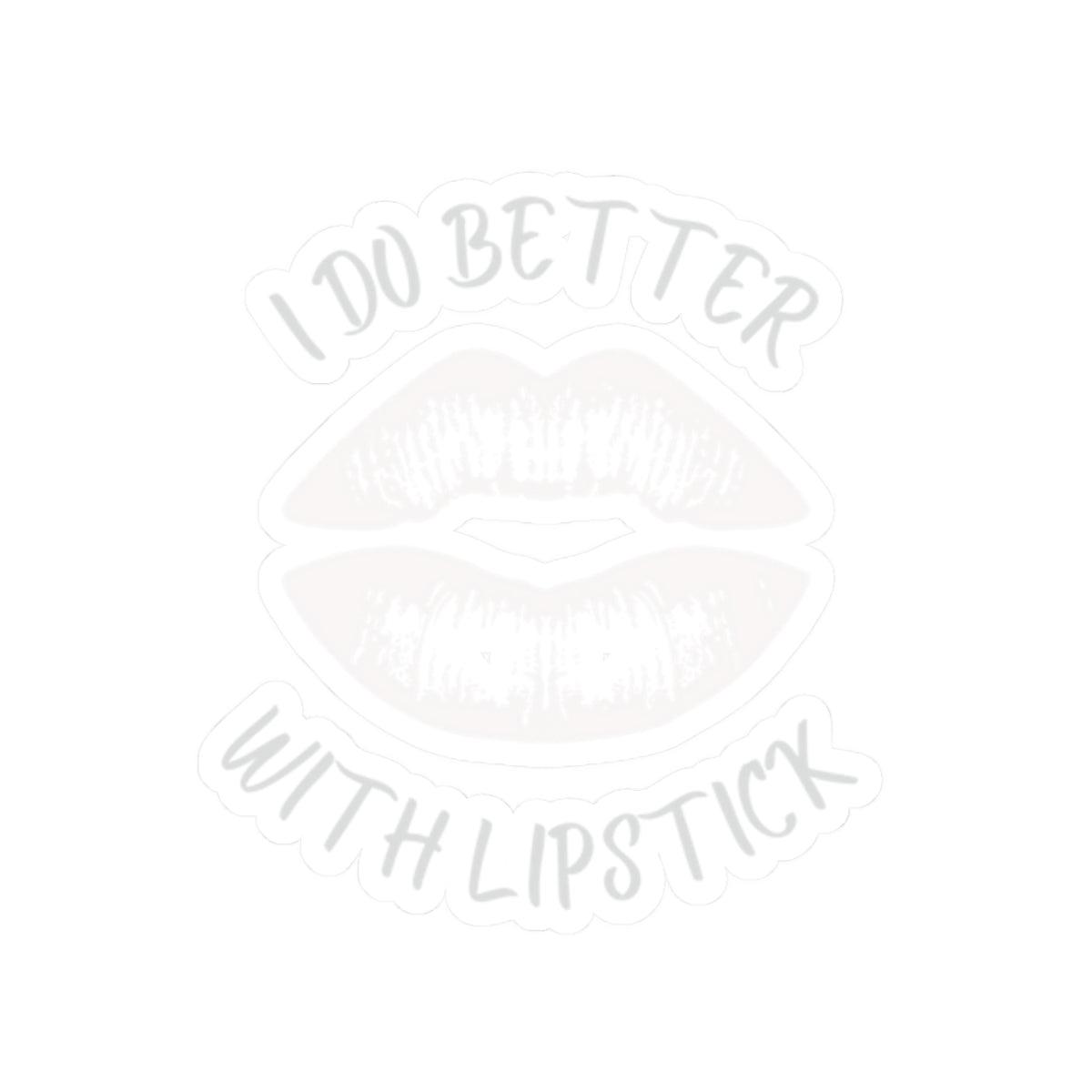 Lipstick Lover Kiss-Cut Stickers, White Lip Sticker, Makeup Lover Decal, Beauty Kiss-Cut Sticker, Lip Design Decal, Glossy Lipstick Sticker