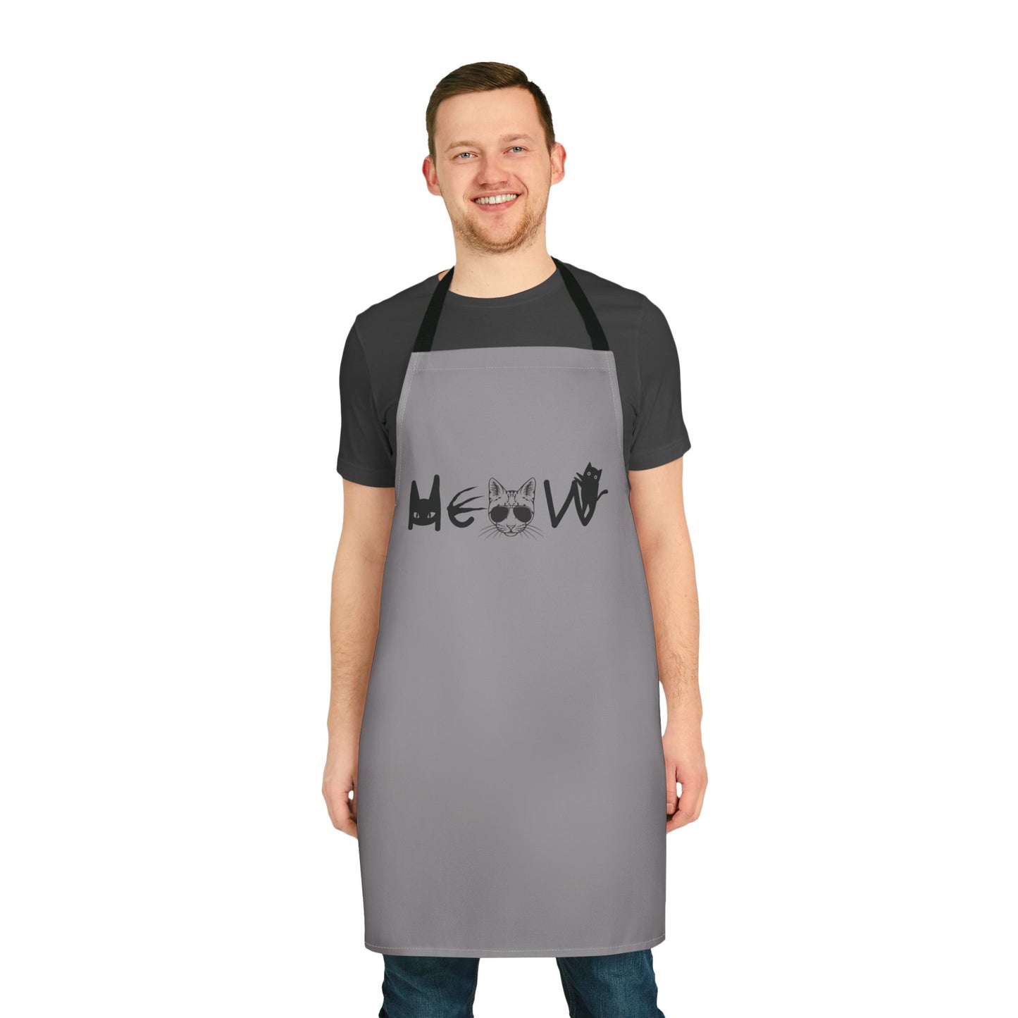 Meow Grey Unisex Chefs Apron
