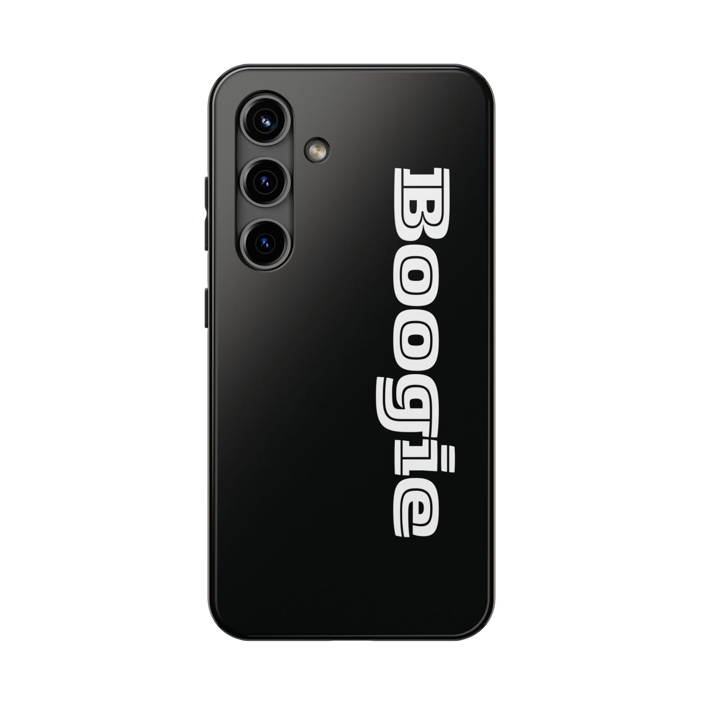 Boogie Black Tough Phone Cases, iPhone Samsung cases, wireless charging, gender neutral women men friends kids teens gift birthday Christmas