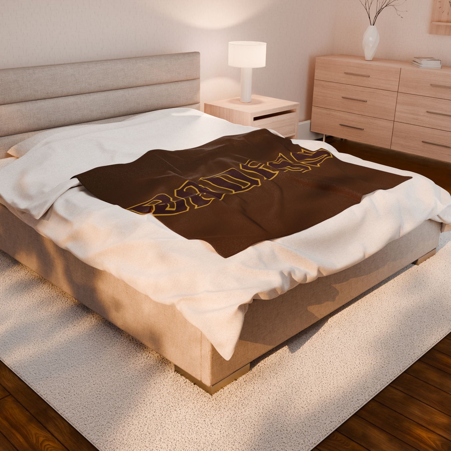 Dark Brown Badass Velveteen Blanket, Cozy Throw, Home Decor, Gift, Bed Cover, Dorm, Couch Blanket, Birthday Wedding Anniversary Christmas