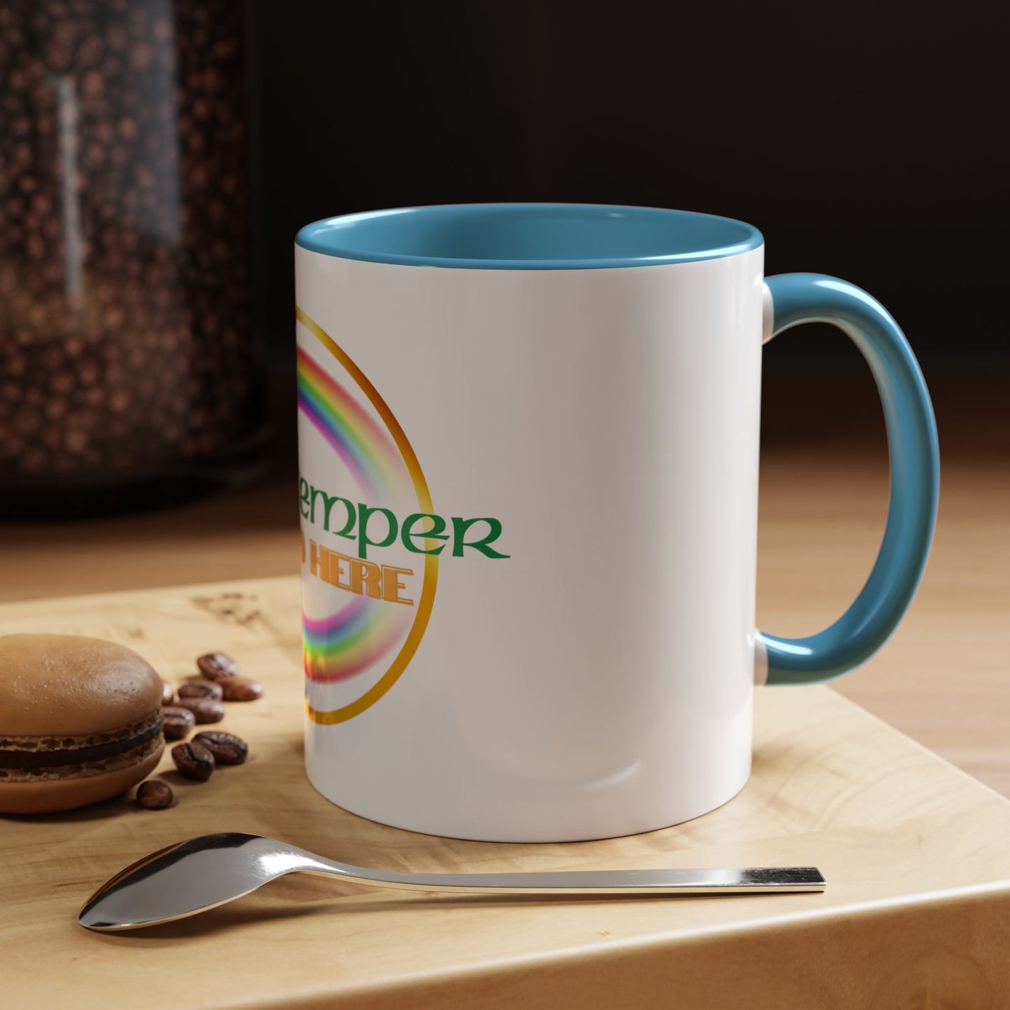 Coffee Mug - Irish Temper Found Here, Rainbow Design, BPA-Free Ceramic, St Patricks Gift