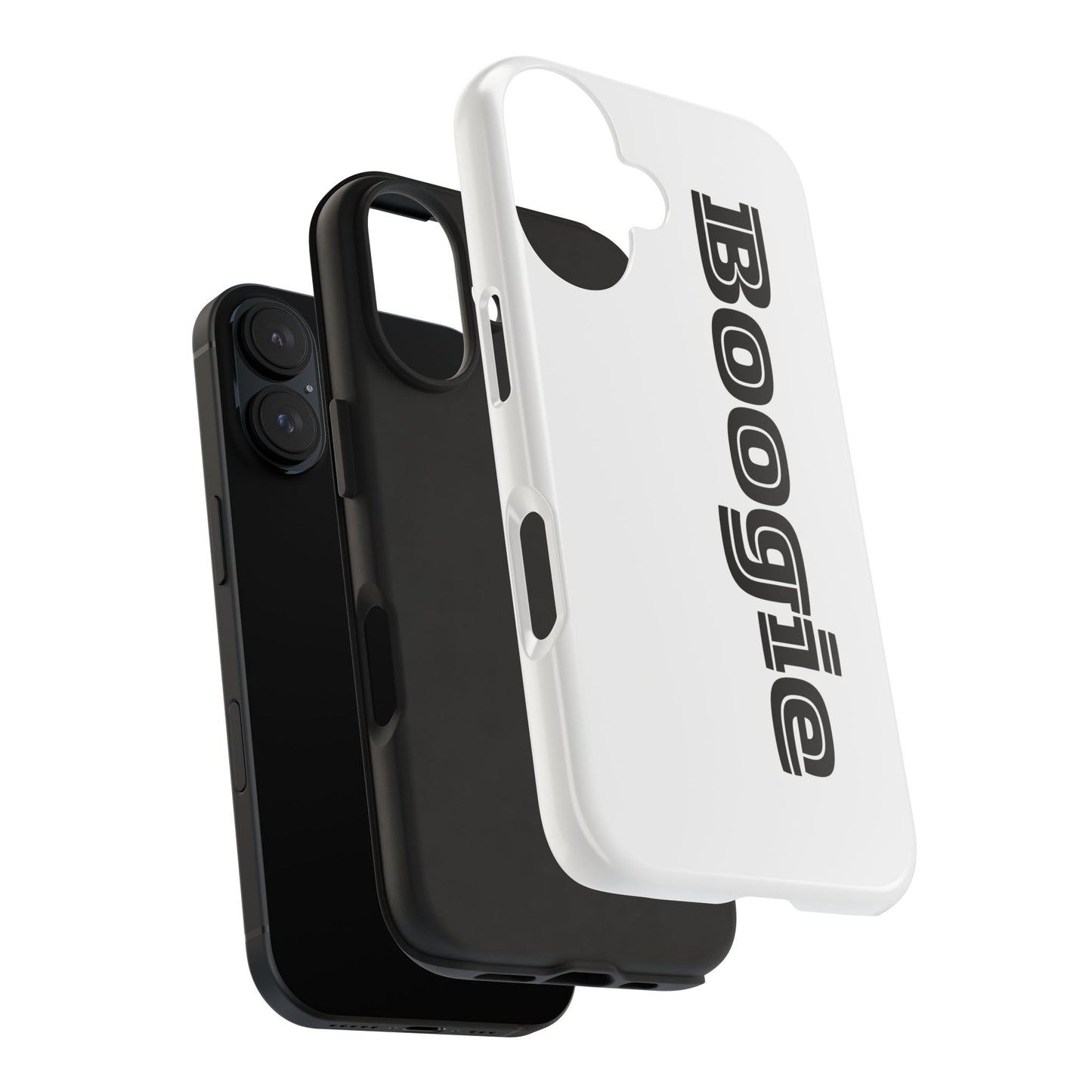 Boogie White Tough Phone Cases, iPhone Samsung cases, wireless charging, gender neutral women men friends kids teens gift birthday Christmas
