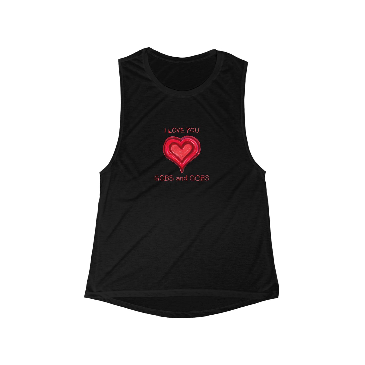 Heart I Love You Gobs and Gobs Tank Top, Women's Flowy Shirt, Valentine's Day Tank, Workout Tank, Yoga Top, Beach Coverup