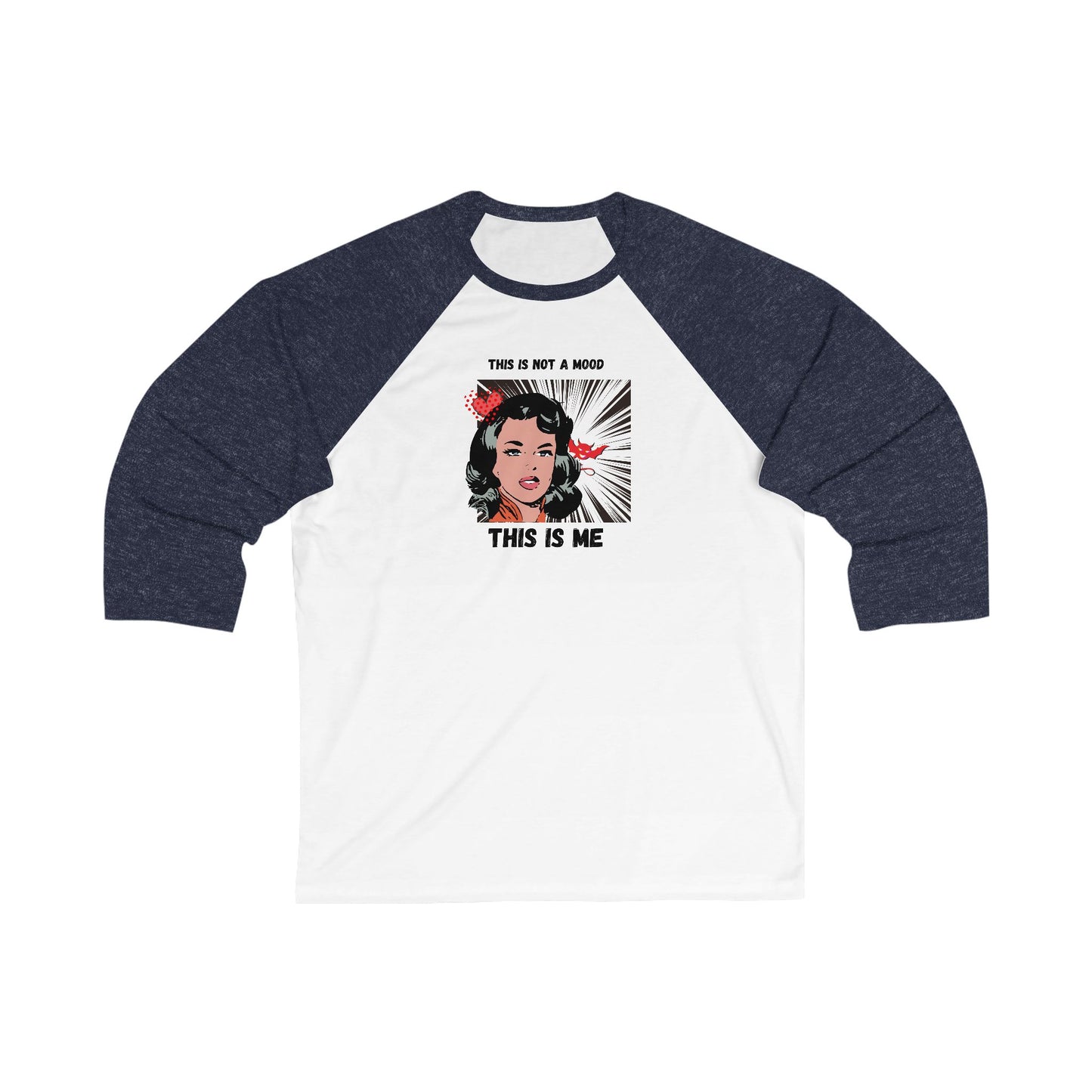 This is Not a Mood Unisex 3\4 Sleeve Baseball Tee, funny, snarky, attitude, gender neutral, gift, women men teens friends Christmas birthday
