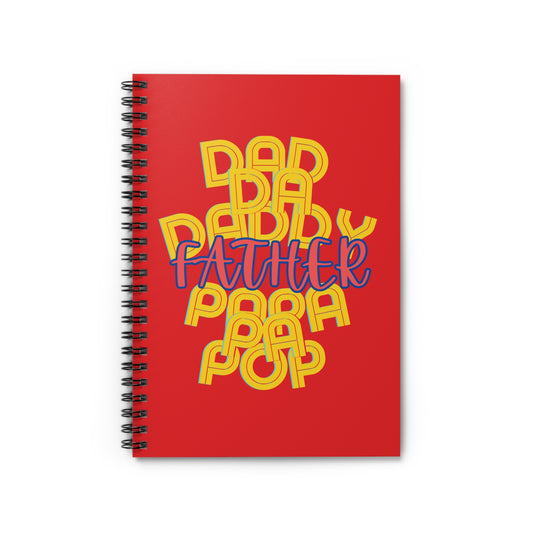 Father Red Spiral Notebook