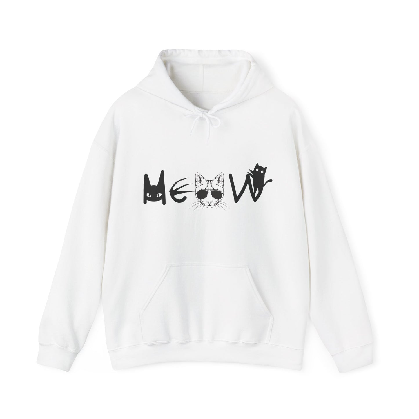 Meow Unisex Heavy Blend™ Hooded Sweatshirt, cats, sassy, fun, gender neutral, Halloween, election, Gift, Comfy, Soft, Warm, Hoodie, Pullover