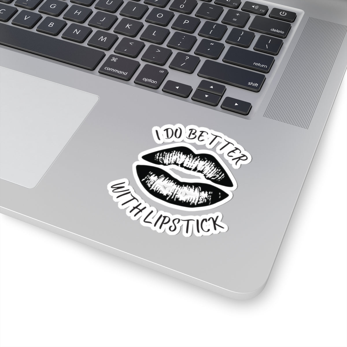 Lipstick Kiss-Cut Stickers - Lips Sticker, Black, Lip Design Decals for Journals, Laptops, Water Bottles, Scrapbooking, Feminine Accessories