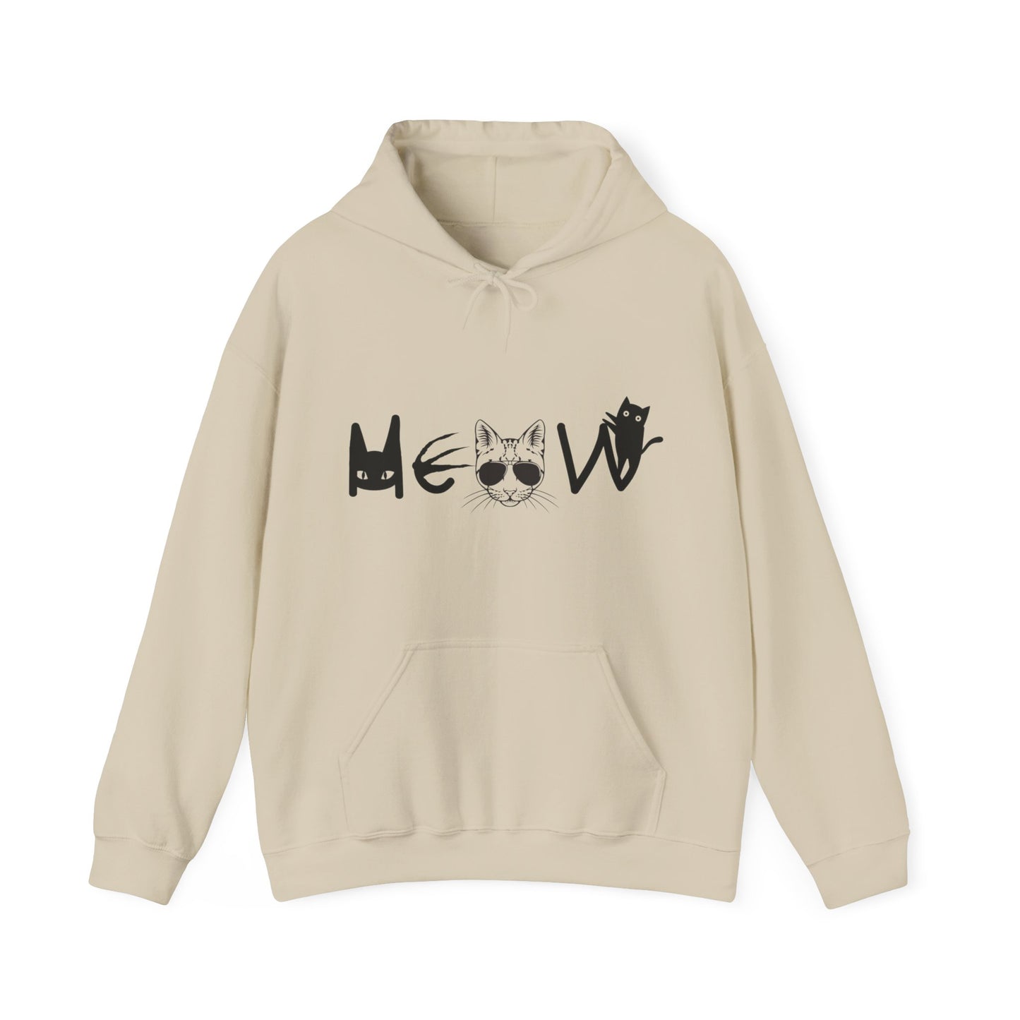Meow Unisex Heavy Blend™ Hooded Sweatshirt, cats, sassy, fun, gender neutral, Halloween, election, Gift, Comfy, Soft, Warm, Hoodie, Pullover