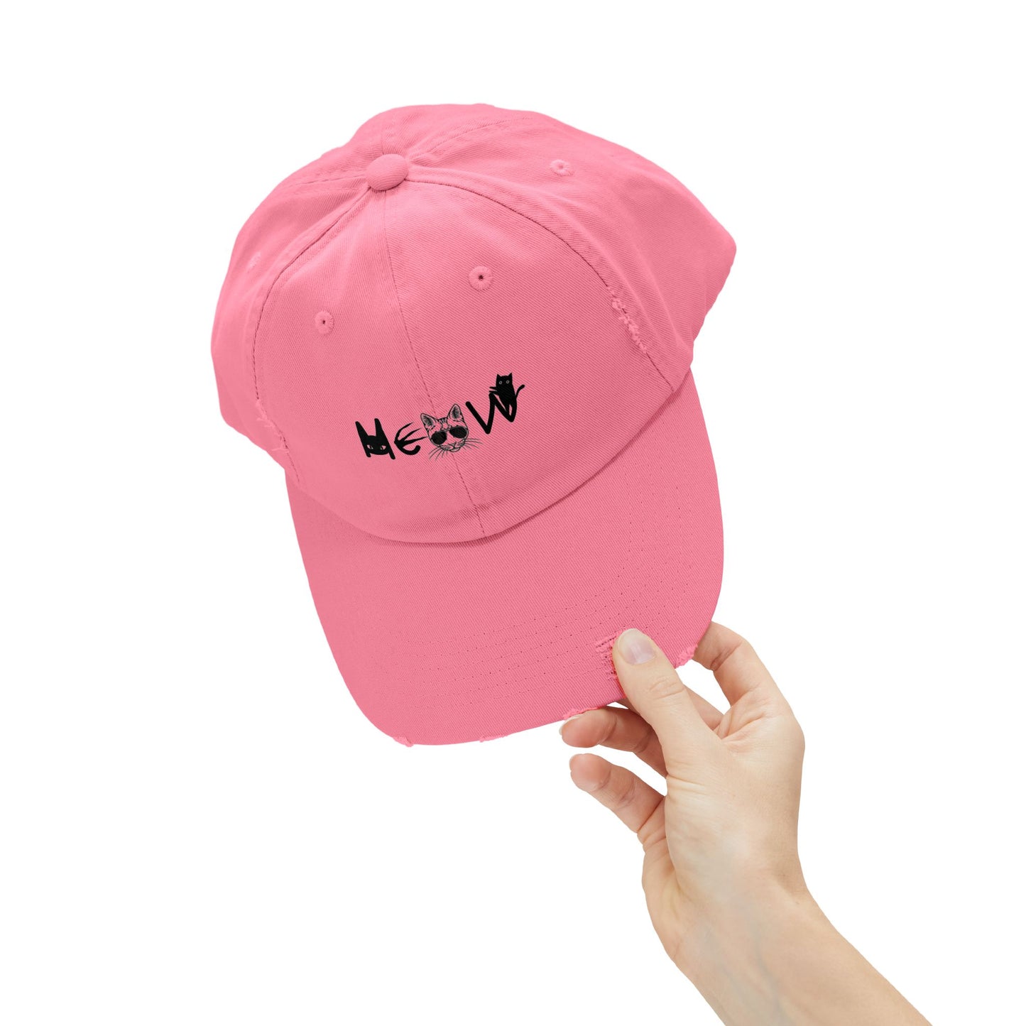 Meow Distressed Cap