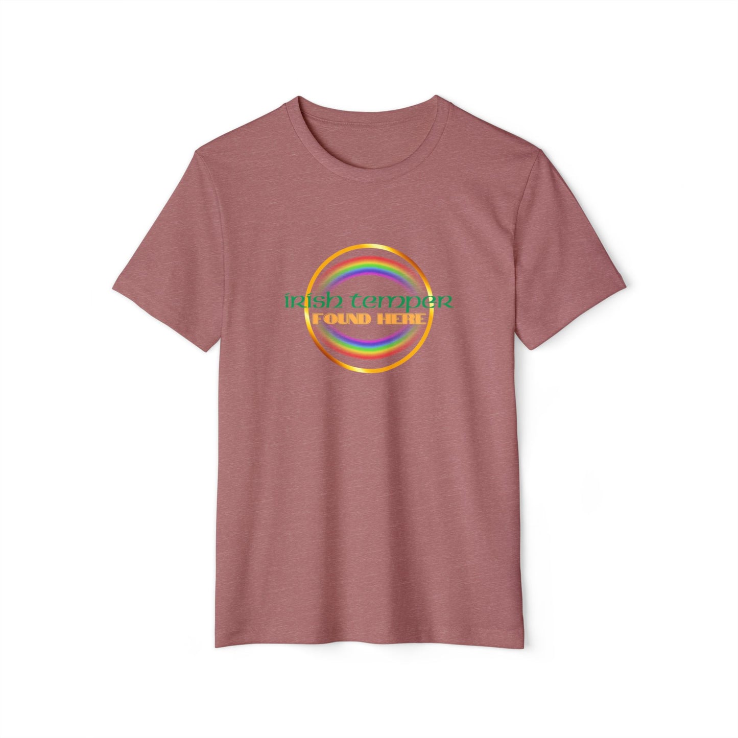 Irish Temper Recycled T-Shirt, St. Patrick's Day Tee, Eco-Friendly Unisex Top, Sustainable Clothing, Rainbow Apparel