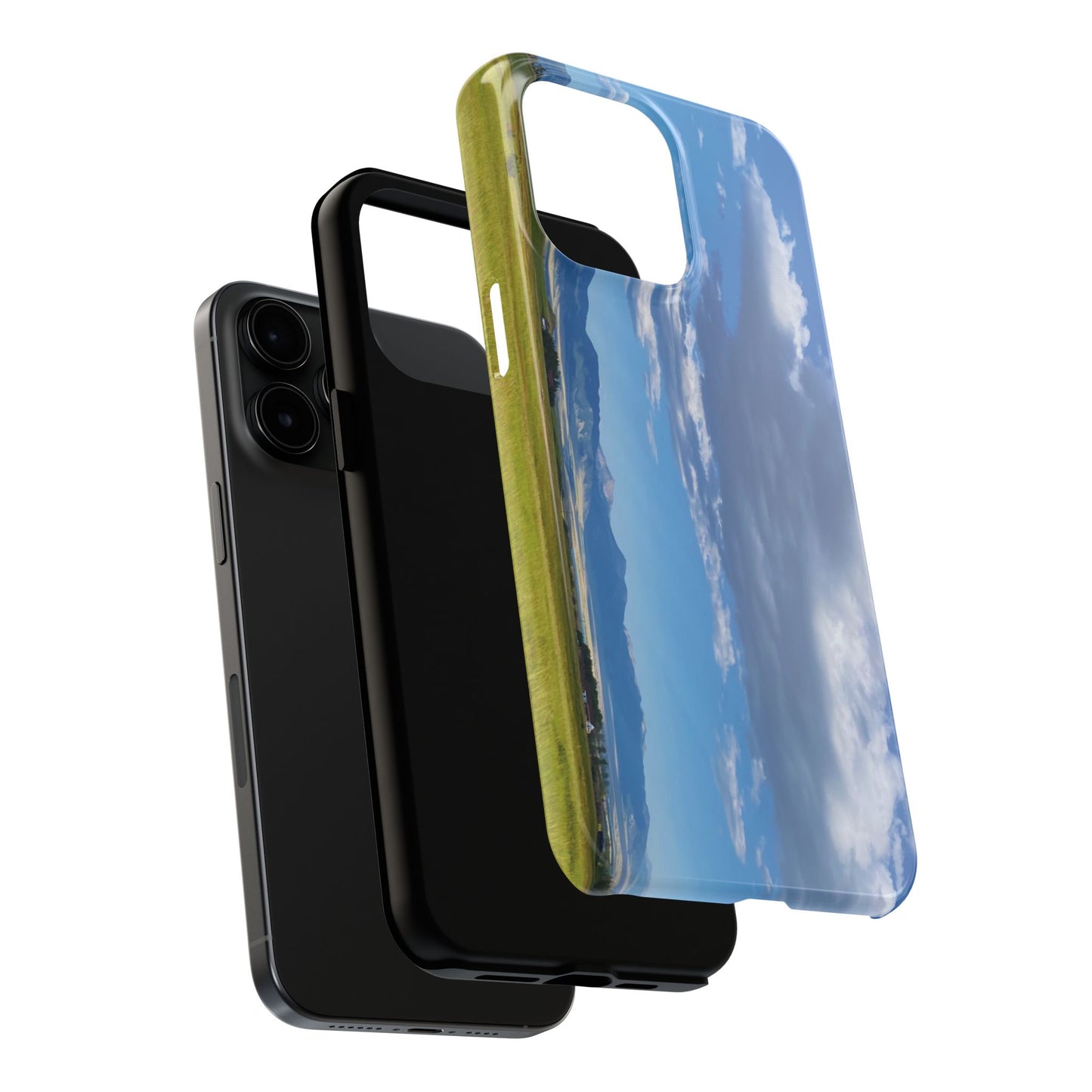 Western Clouds and Mountains Tough Phone Cases, iPhone & Samsung cases, wireless charging, sky, nature, landscape, original photo, gifts
