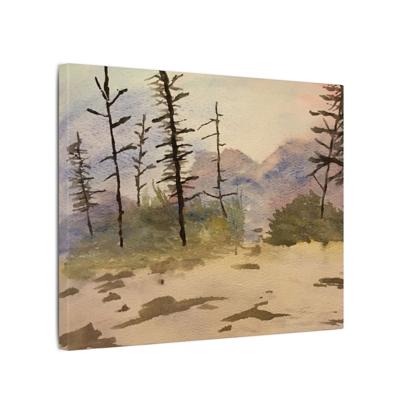 Canvas Wrap Glacier National Park After Fire, Nature, America, Trees, Original Watercolor Print, Artwork, Wall Art, Print, Mountains, Gift