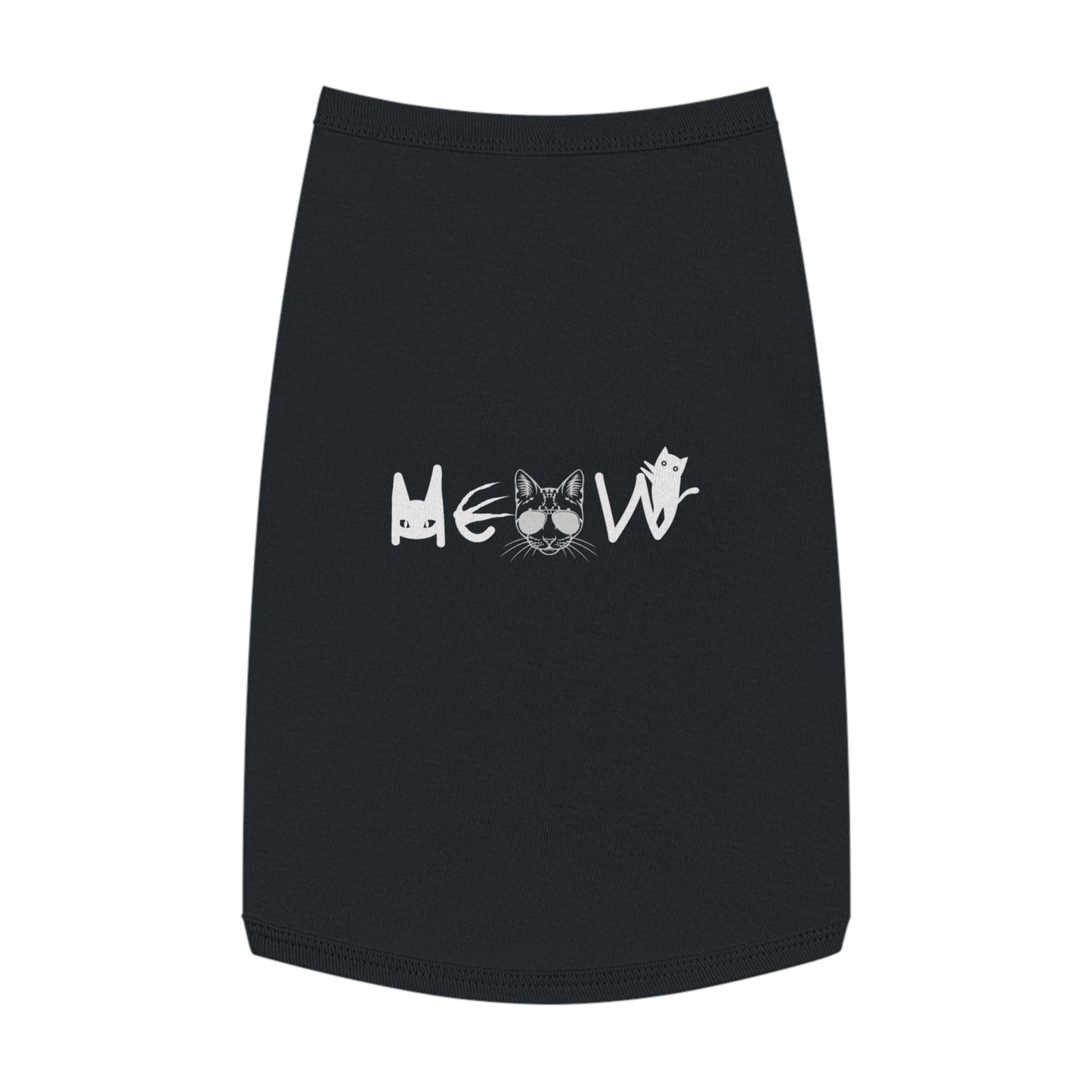 Meow Black Pet Tank Top, pet shirts, pet clothes, funny dog clothes, gifts, sarcastic, pet fashions, attitude, dog shirts, cat shirts