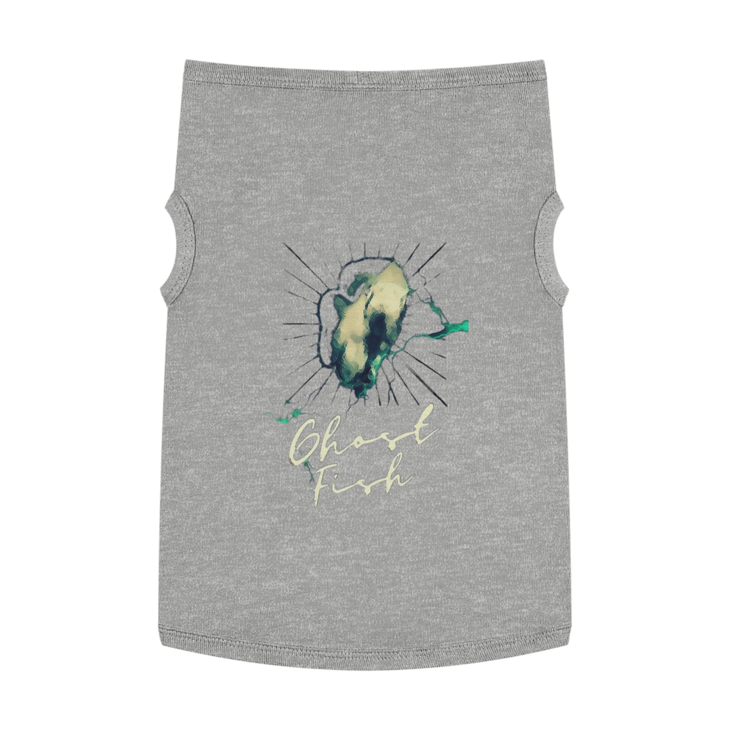 Ghost Fish Pet Tank Top, funny dog clothes, gifts, goofy, pet fashions, attitude, cotton, dog shirts, cat shirts, Halloween