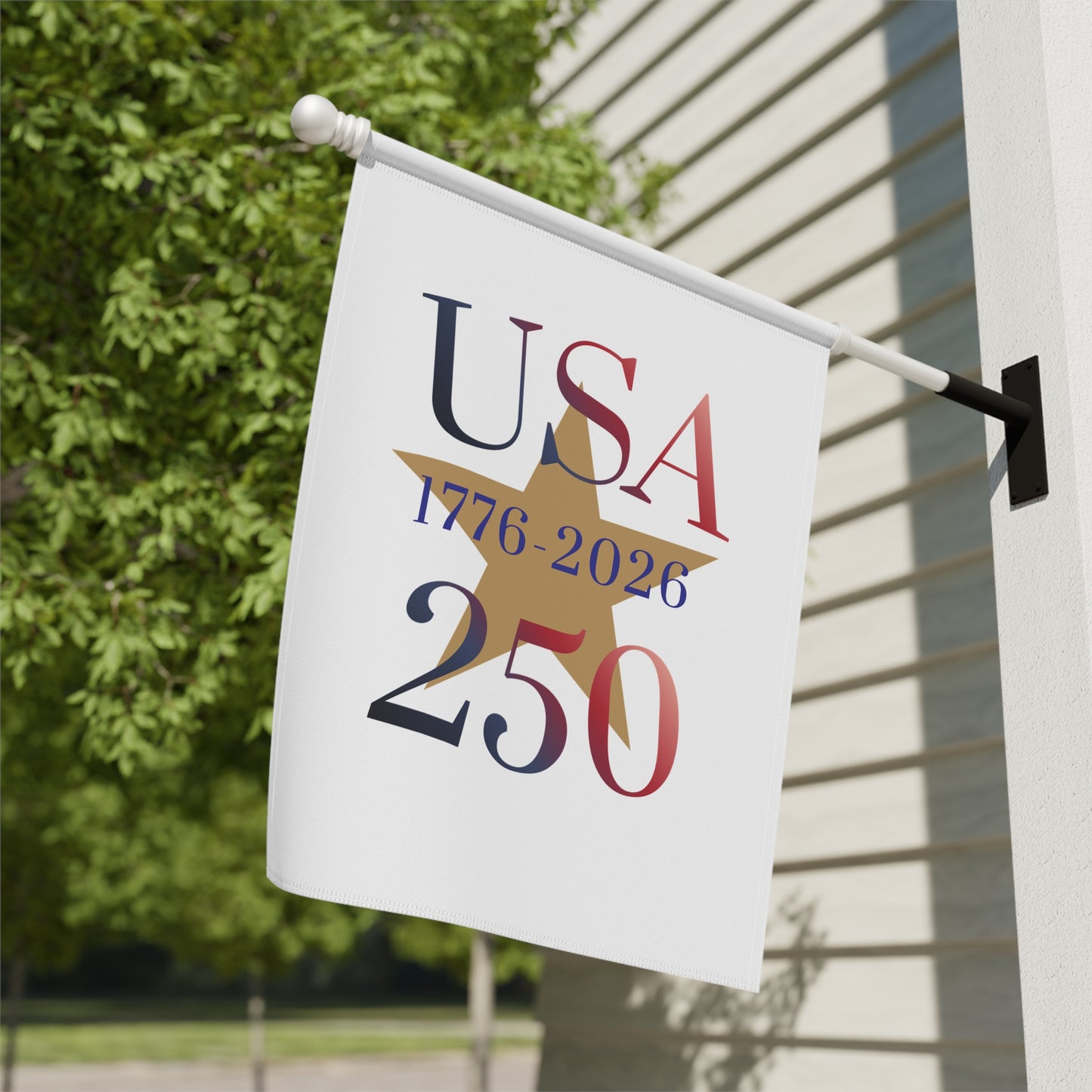 USA 250 Garden Flag – 1776–2026 Bicentennial Patio Banner