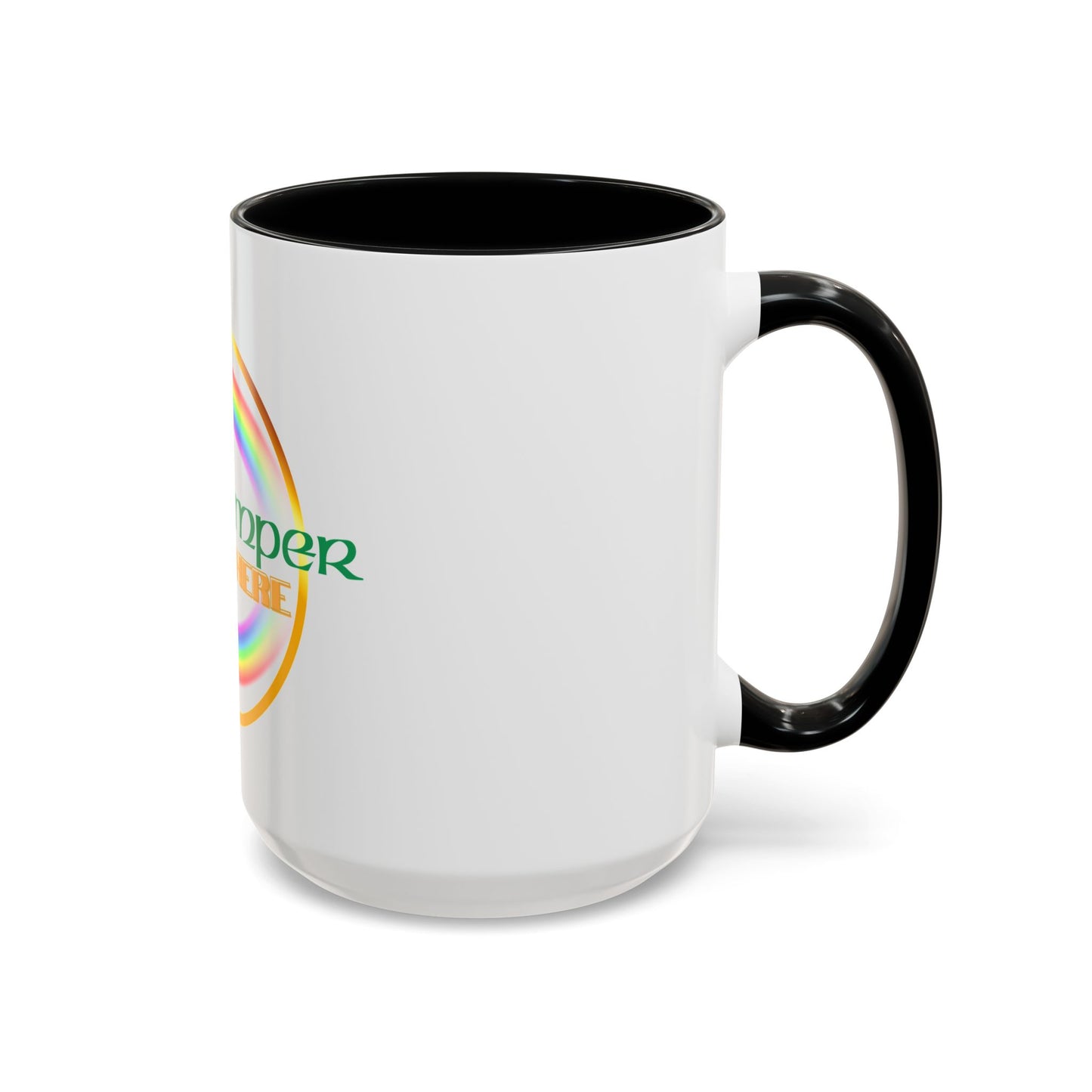 Coffee Mug - Irish Temper Found Here, Rainbow Design, BPA-Free Ceramic, St Patricks Gift
