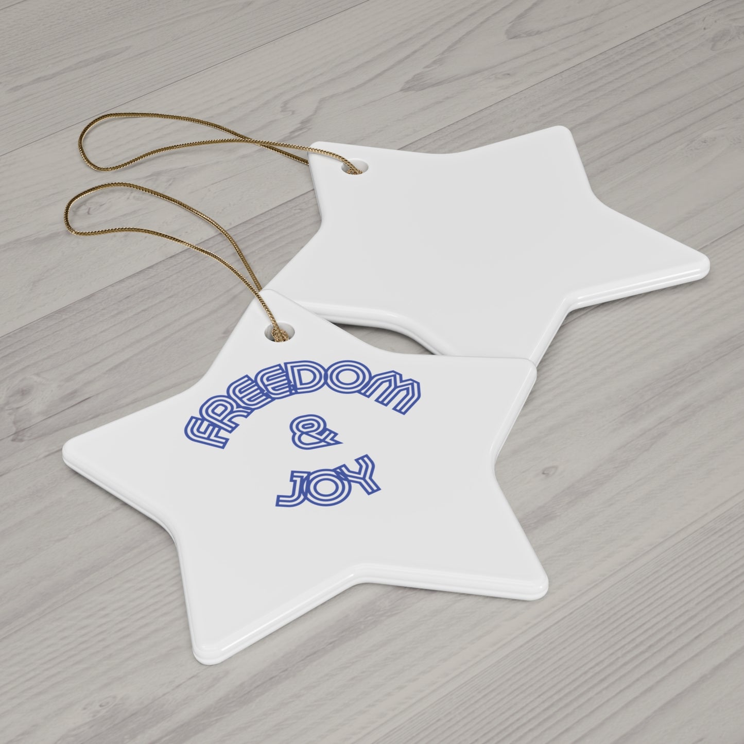 Freedom & Joy Hanging Ceramic Ornament, Equality, Inclusion, Election, Vote, Circle Snowflake Heart Star, Christmas Tree, Holiday, Gifts