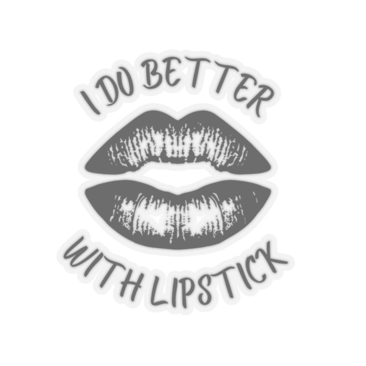 Lipstick Kiss-Cut Stickers - Lips Sticker, Black, Lip Design Decals for Journals, Laptops, Water Bottles, Scrapbooking, Feminine Accessories
