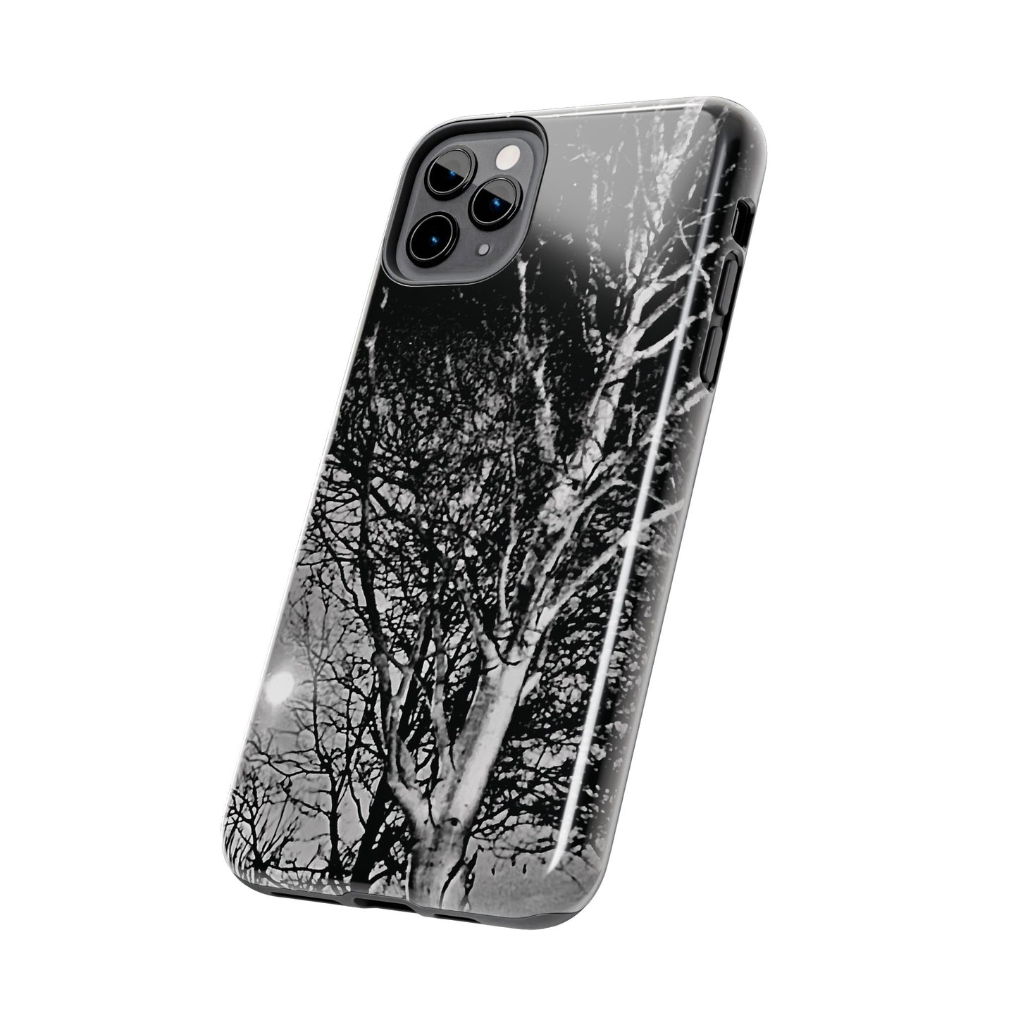 Worm Moon Night Trees Tough Phone Cases, iPhone & Samsung cases, wireless charging, trees, nature, spooky, original photo, gifts, Halloween