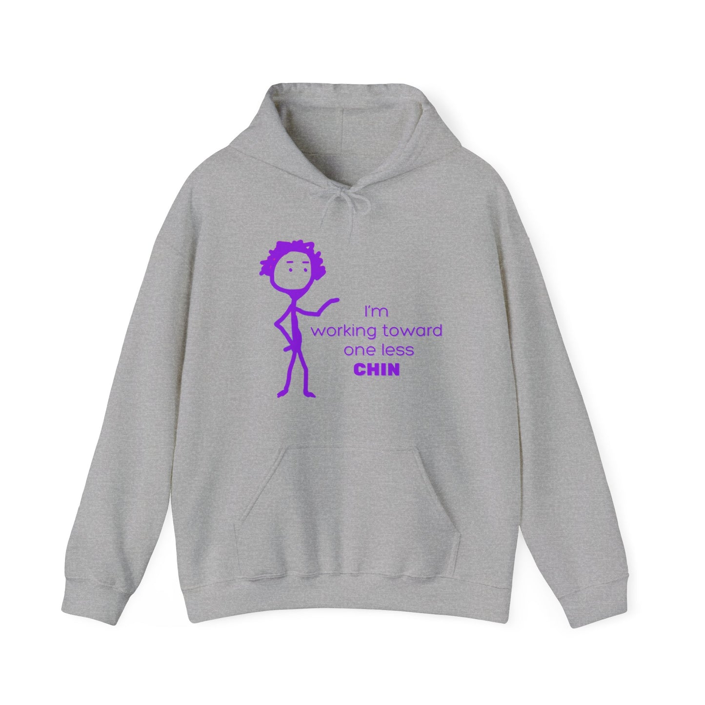 Im Working Toward One Less Chin Unisex Heavy Blend™ Hooded Sweatshirt, fun, hoodie, warm, gift, exercise, aging, gender neutral, men, women