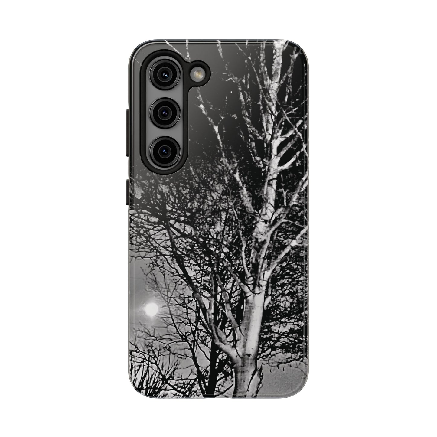 Worm Moon Night Trees Tough Phone Cases, iPhone & Samsung cases, wireless charging, trees, nature, spooky, original photo, gifts, Halloween