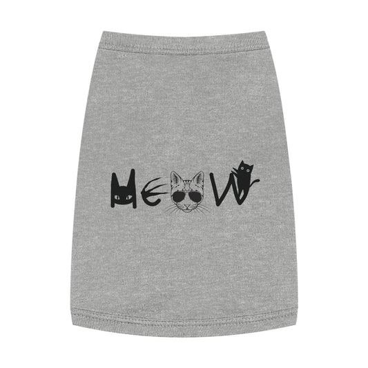 Meow Pet Tank Top, pet shirts, pet clothes, funny dog clothes, gifts, sarcastic, pet fashions, attitude, cotton, dog shirts, cat shirts