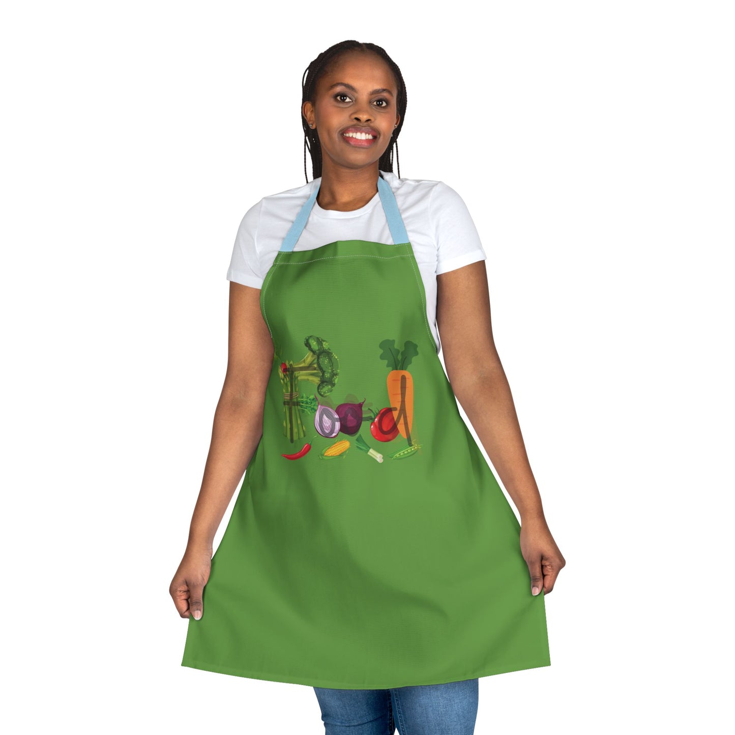 Food Unisex Chefs Apron, Grilling, Cooking, Baking, BBQ, Kitchen, Vegetables, Healthy, Tie Straps, Gifts, Women, Men, Friends, Teens