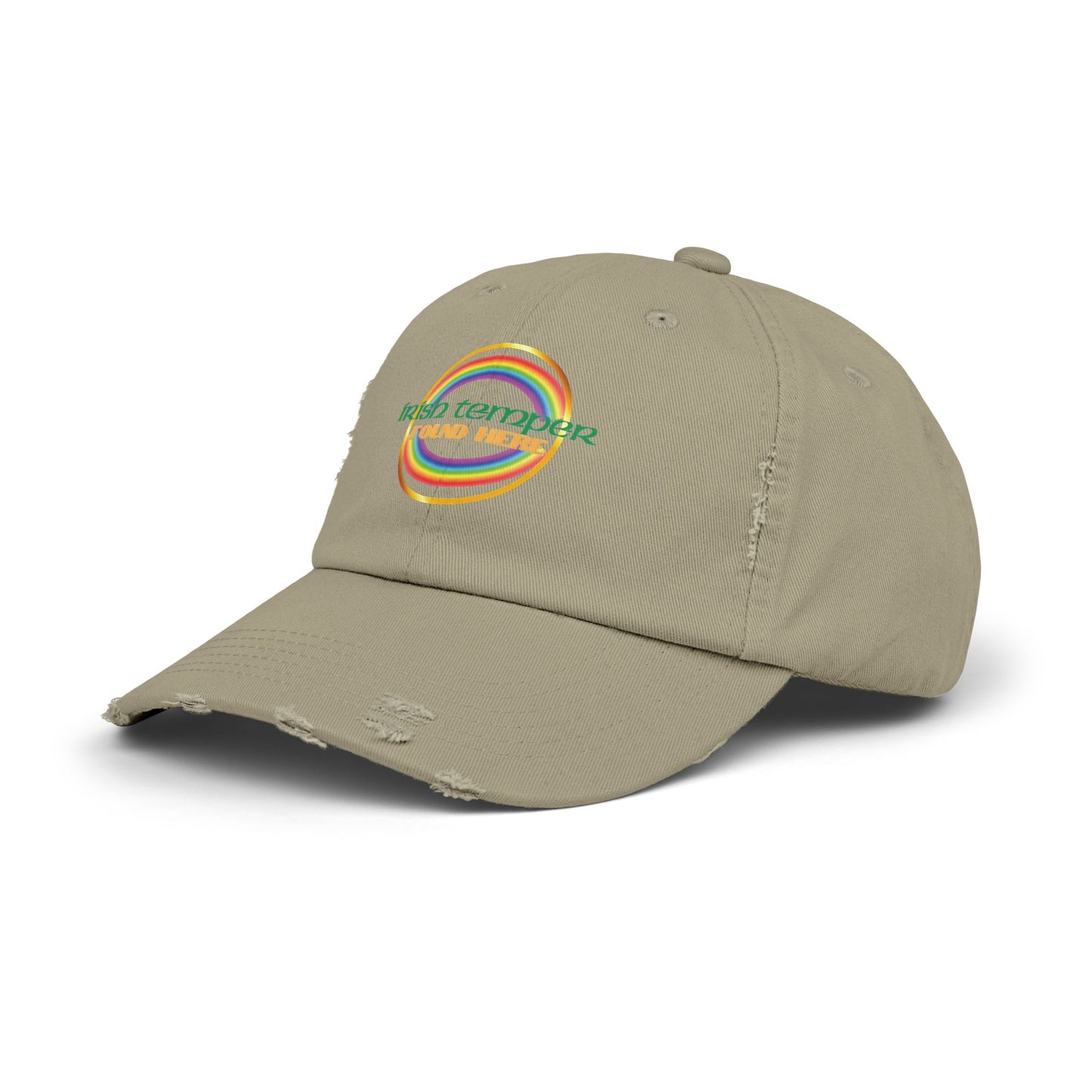 Irish Temper Found Here Funny Unisex Distressed Cap