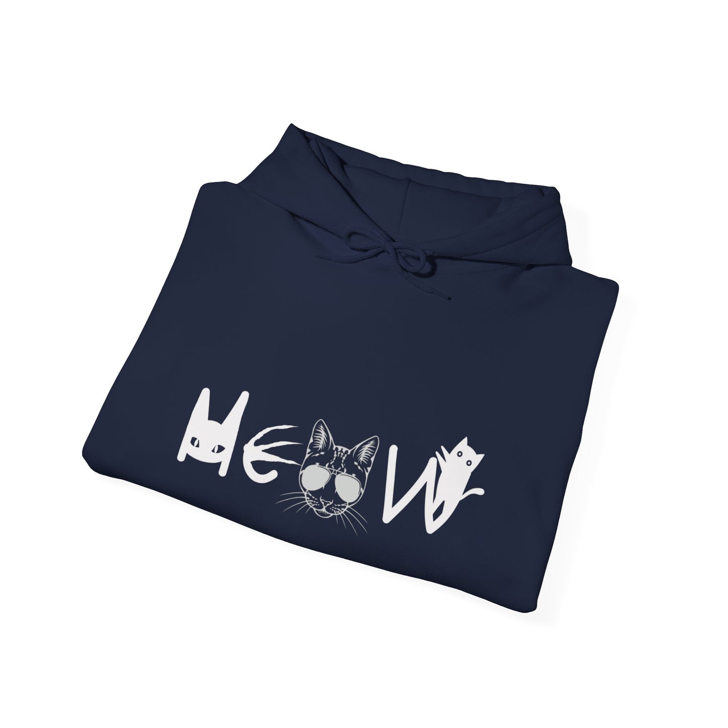 Meow Unisex Heavy Blend™ Hooded Sweatshirt, cats, sassy, fun, gender neutral, Halloween, election, Gift, Comfy, Soft, Warm, Hoodie, Pullover