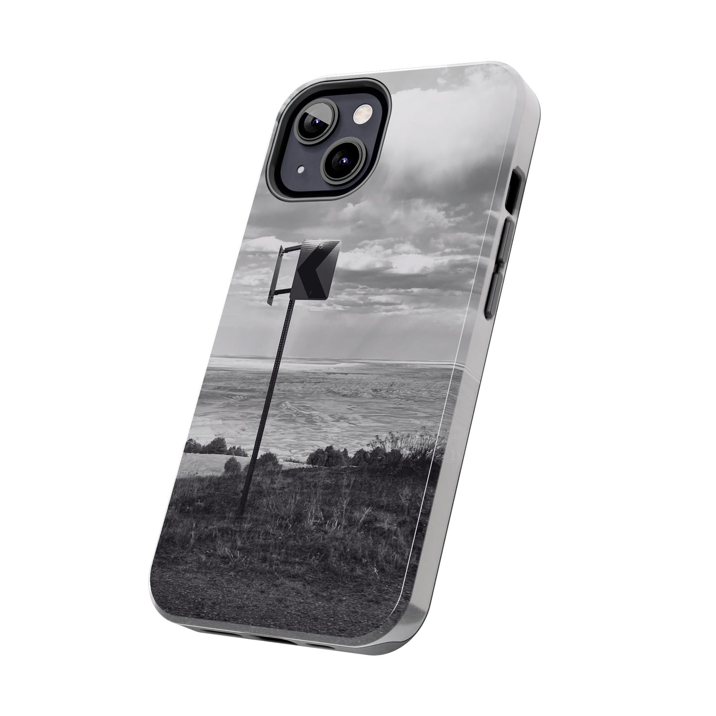 Road Sign Tough Phone Cases, iPhone & Samsung cases, wireless charging, black and white photo, nature, original art, gift birthday Christmas