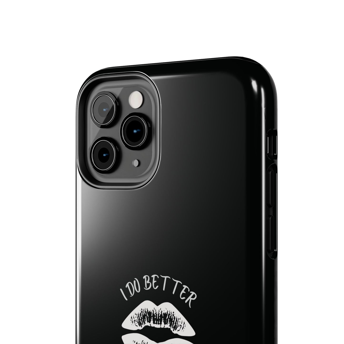 Glamorous Lipstick Tough Phone Cases - Empowered Gifts, Sassy Wireless Charging Cover, Fun Lips Samsung & iPhone Cases, Black Design
