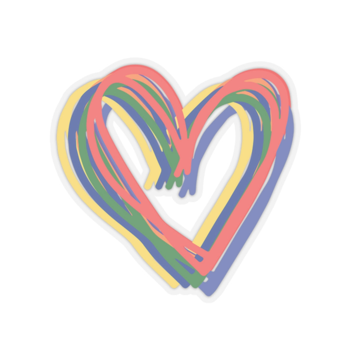 Rainbow Hearts Kiss-Cut Stickers - Colorful Heart Decals for Planners, Scrapbooking, Laptops, Water Bottles, and DIY Crafts