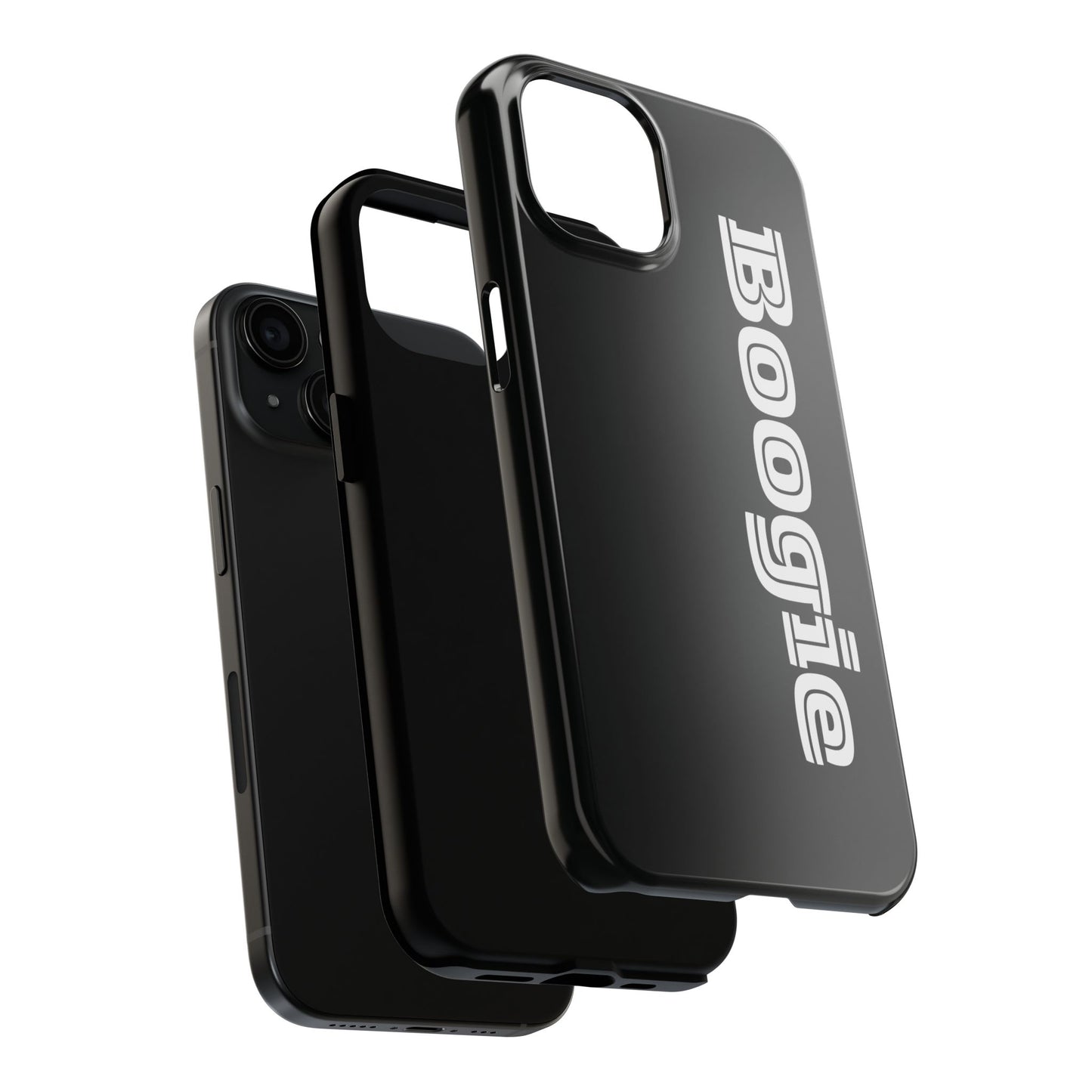 Boogie Black Tough Phone Cases, iPhone Samsung cases, wireless charging, gender neutral women men friends kids teens gift birthday Christmas