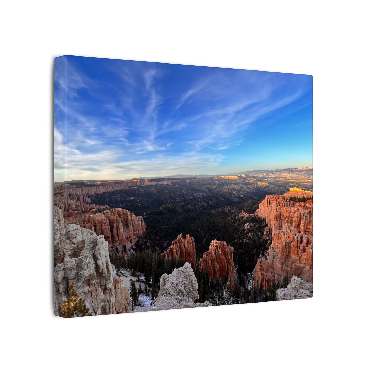 Canvas Wrap Bryce Canyon Landscape, Nature, America, Western, Artwork, Wall Art, Matte Print, Rocks, Gift, Sky, Colorful, Clouds, Eco