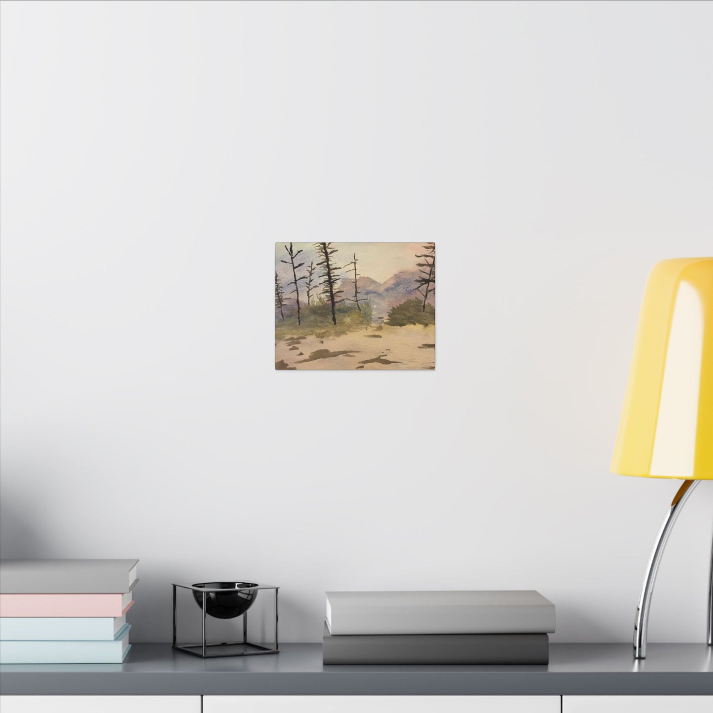 Canvas Wrap Glacier National Park After Fire, Nature, America, Trees, Original Watercolor Print, Artwork, Wall Art, Print, Mountains, Gift
