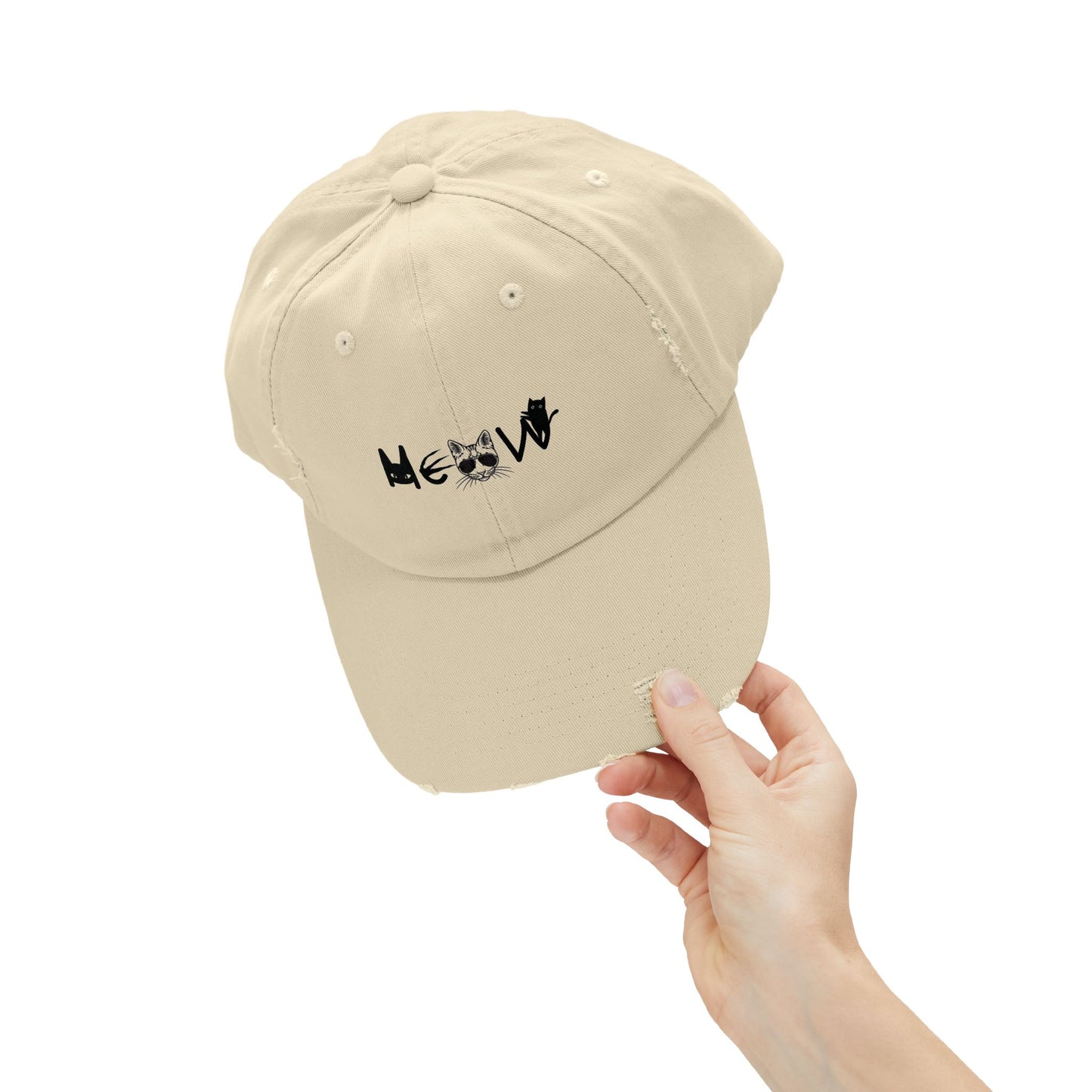 Meow Distressed Cap